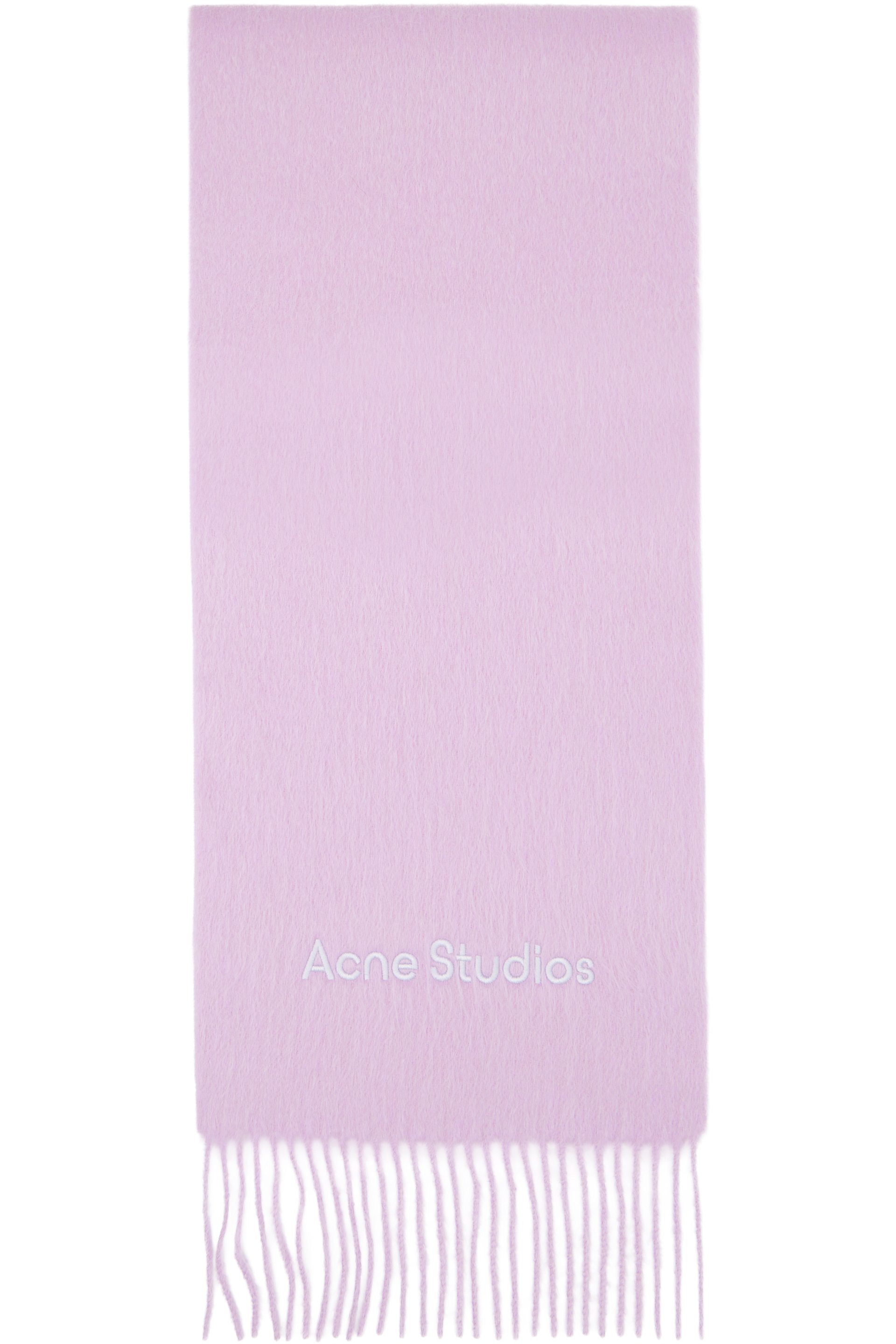 Acne Studios - 핑크 울 로고 스카프