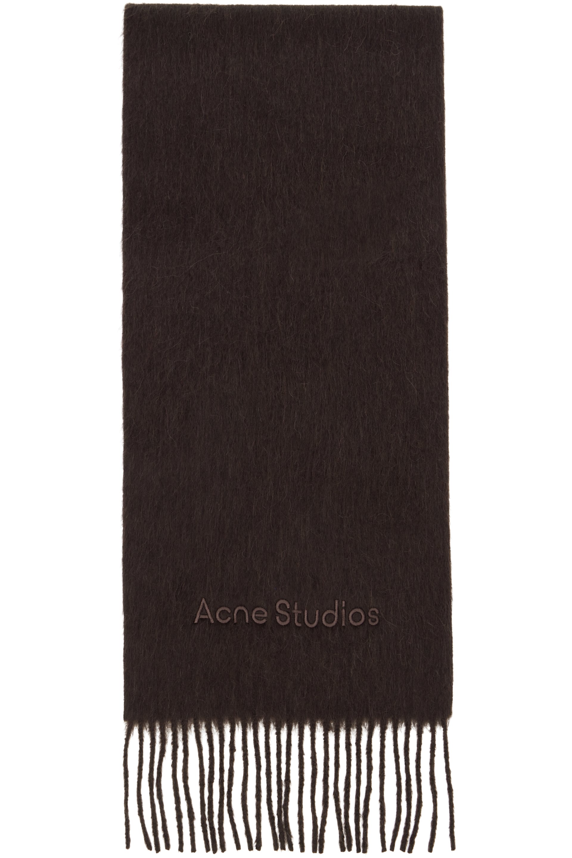 Acne Studios - 브라운 울 로고 스카프