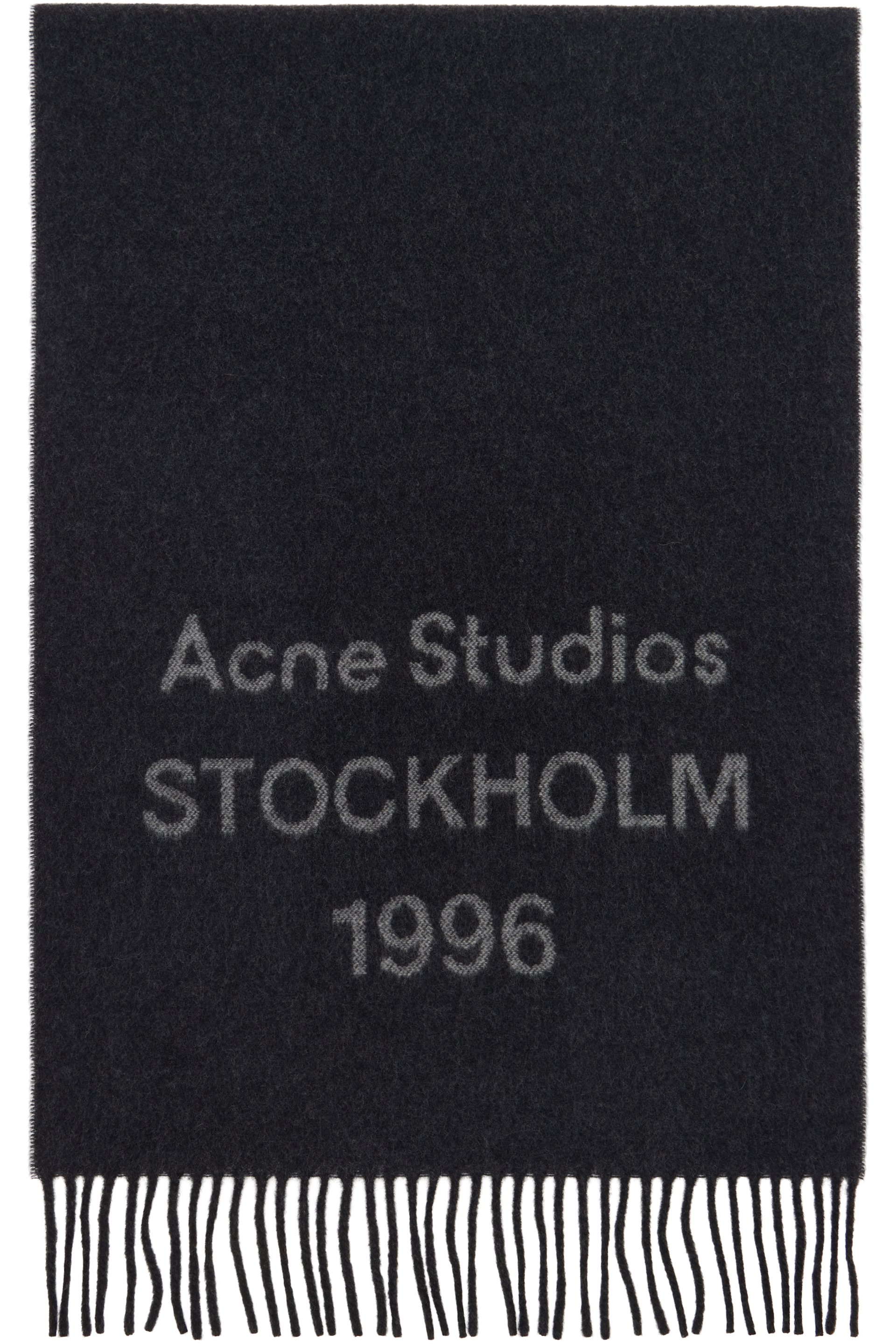 Acne Studios - 그레이 로고 와이드 스카프