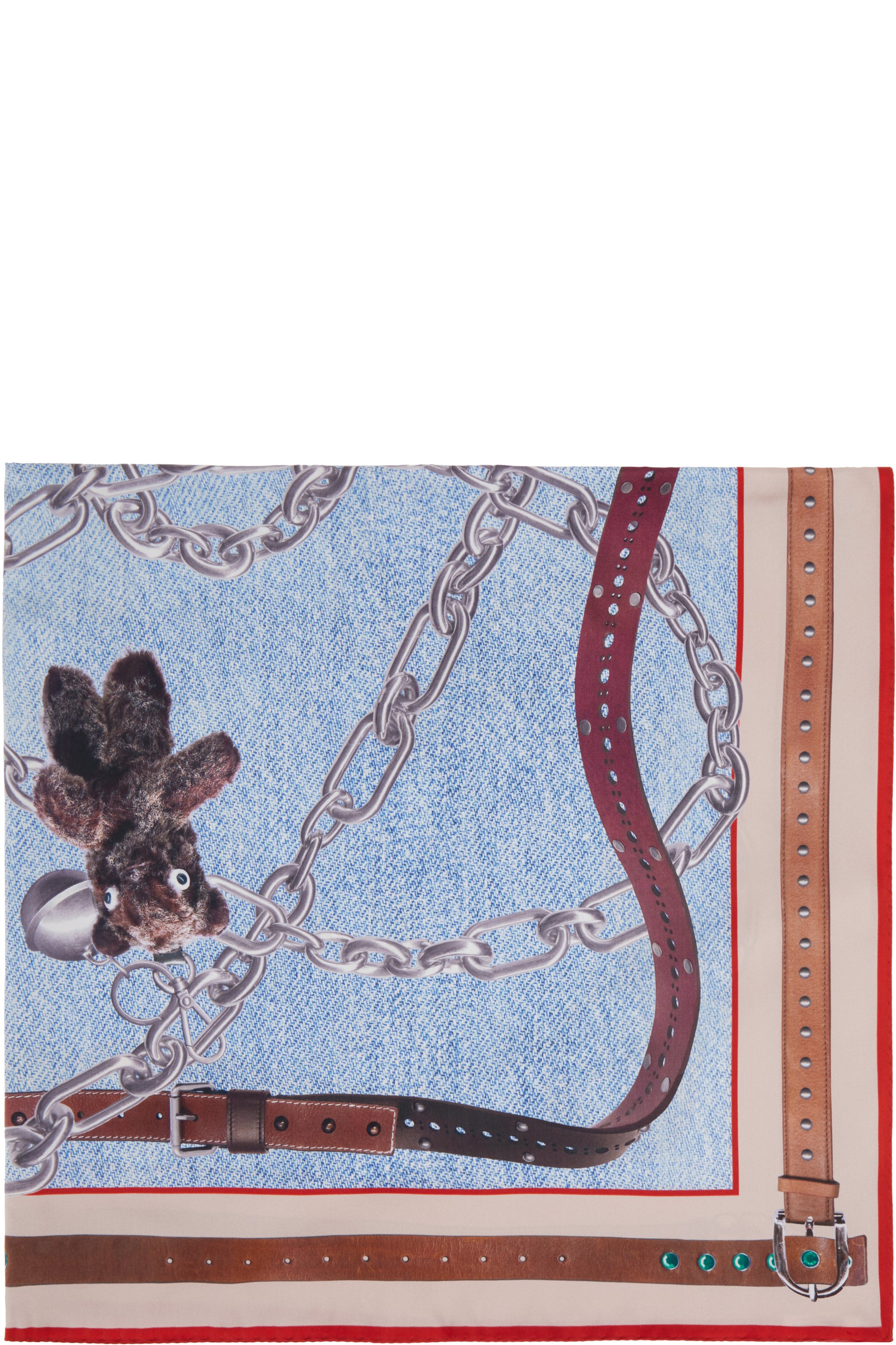 Acne Studios - Foulard bleu en soie à image imprimée