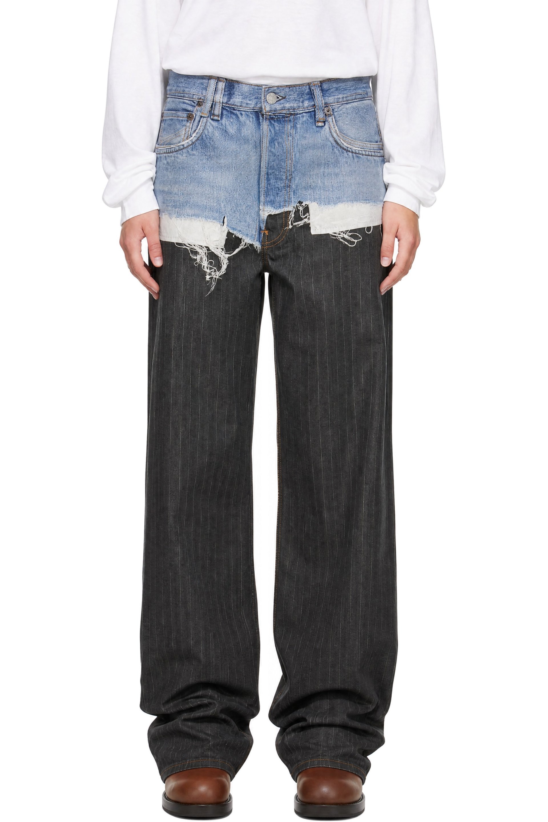 Acne Studios - Blue & Gray Trompe-L'oeil 1981 Jeans