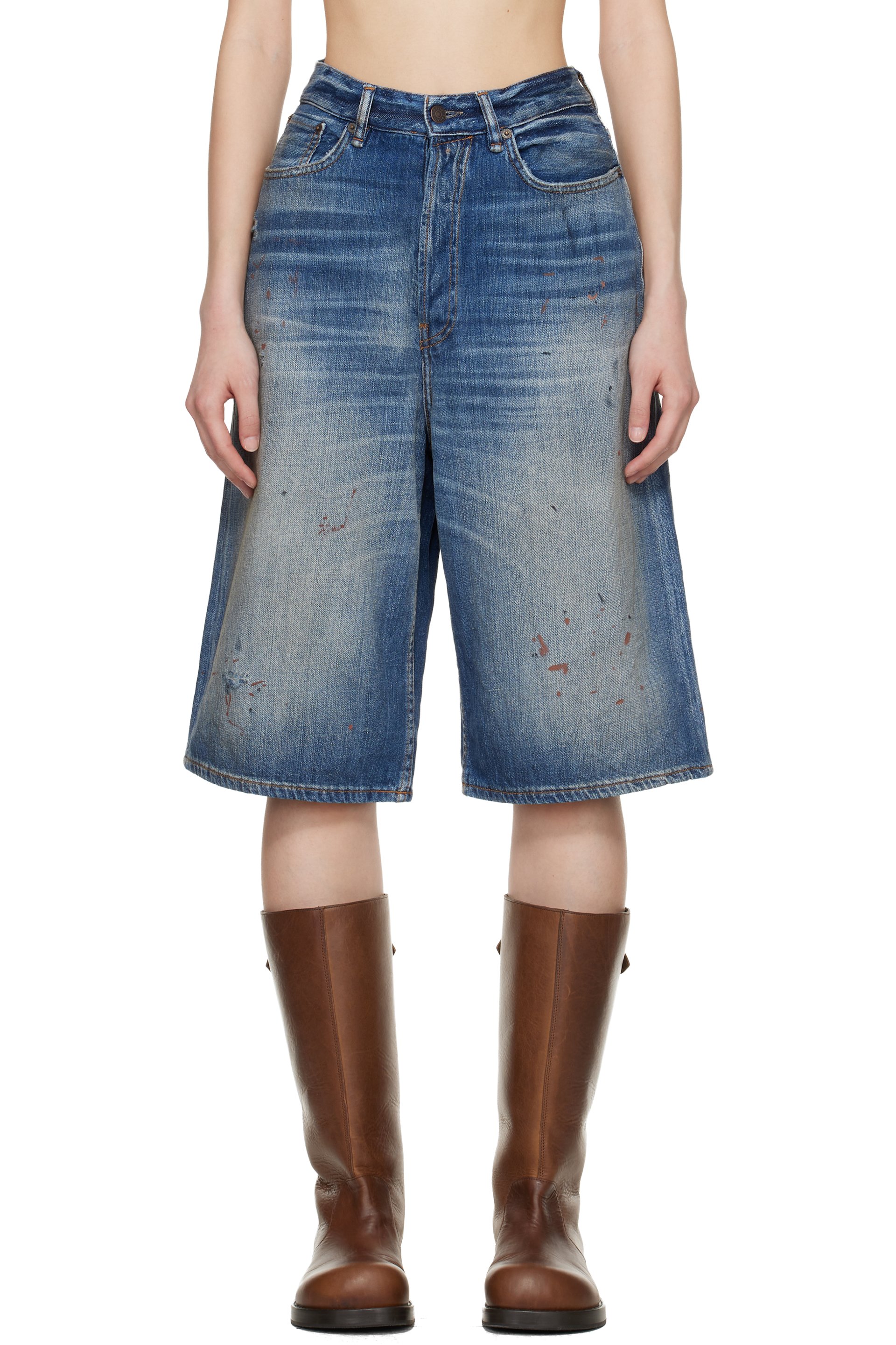 Acne Studios - Short décontracté bleu marine en denim
