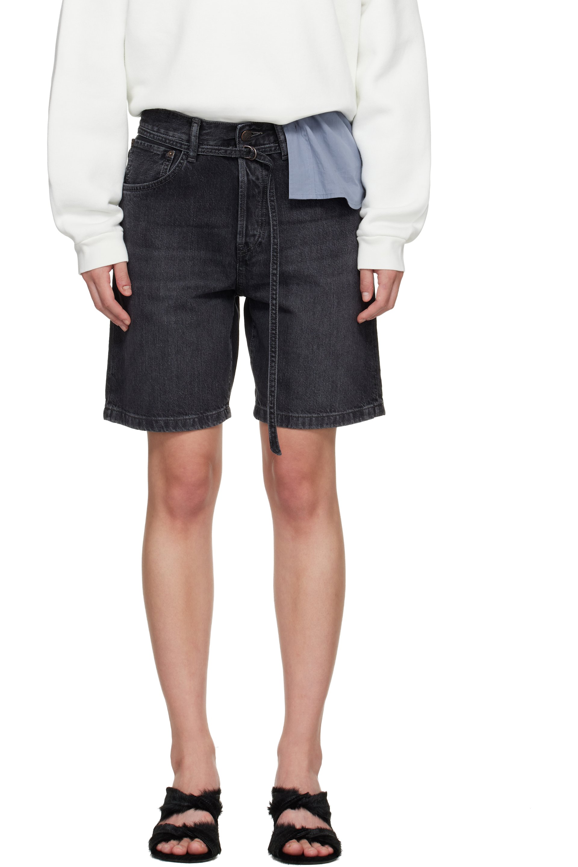 Acne Studios - Short décontracté noir en denim