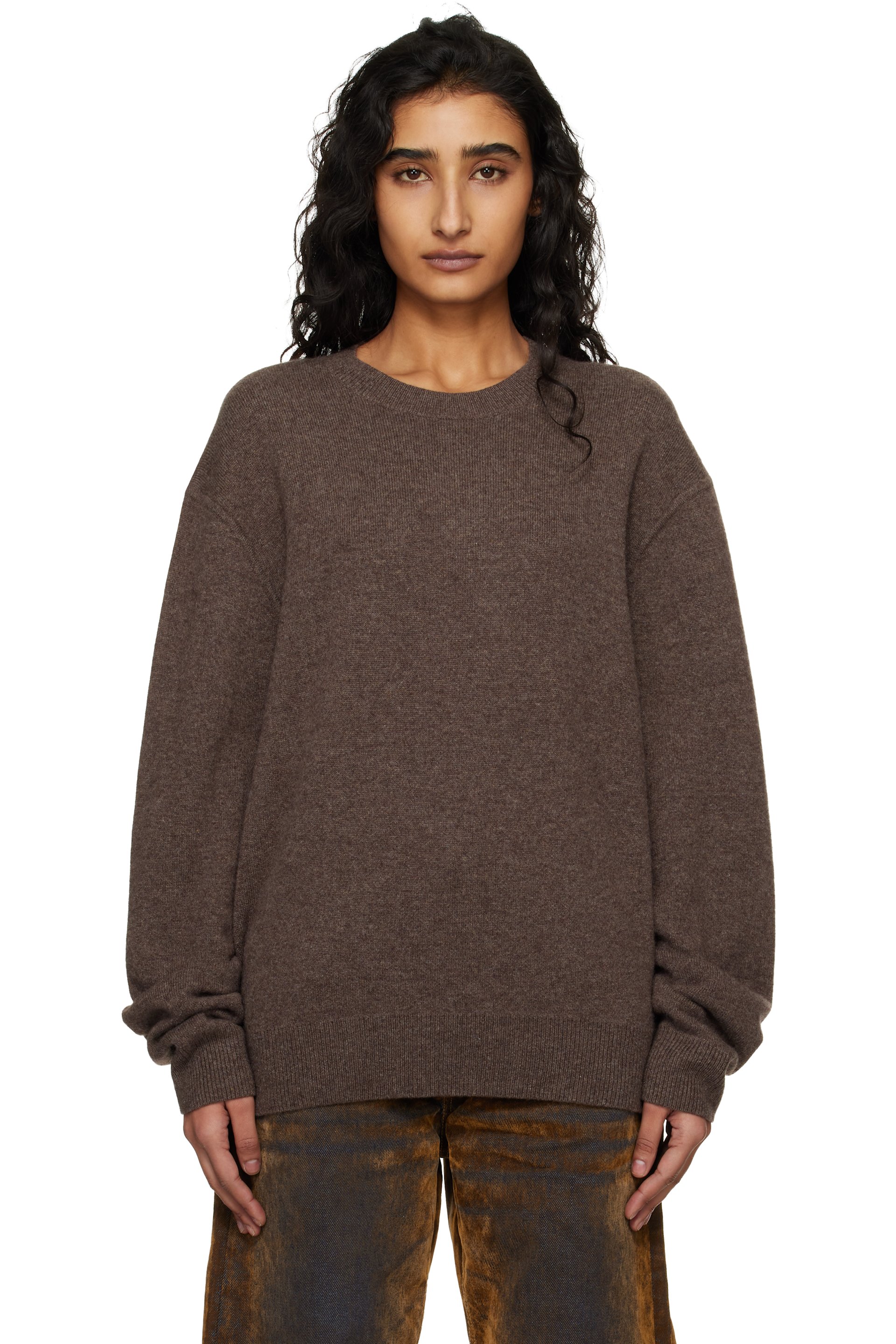Acne Studios - Pull brun en cachemire