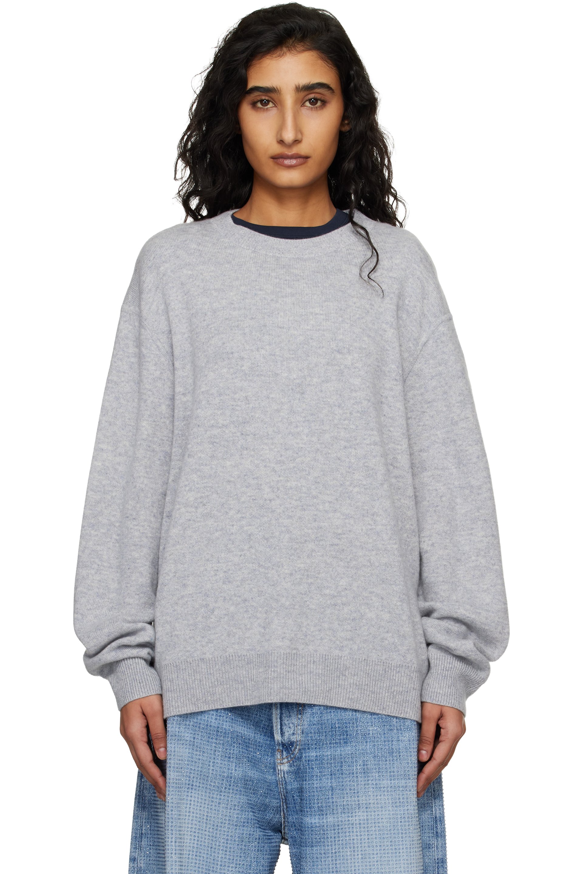 Acne Studios: Gray Cashmere Sweater | SSENSE