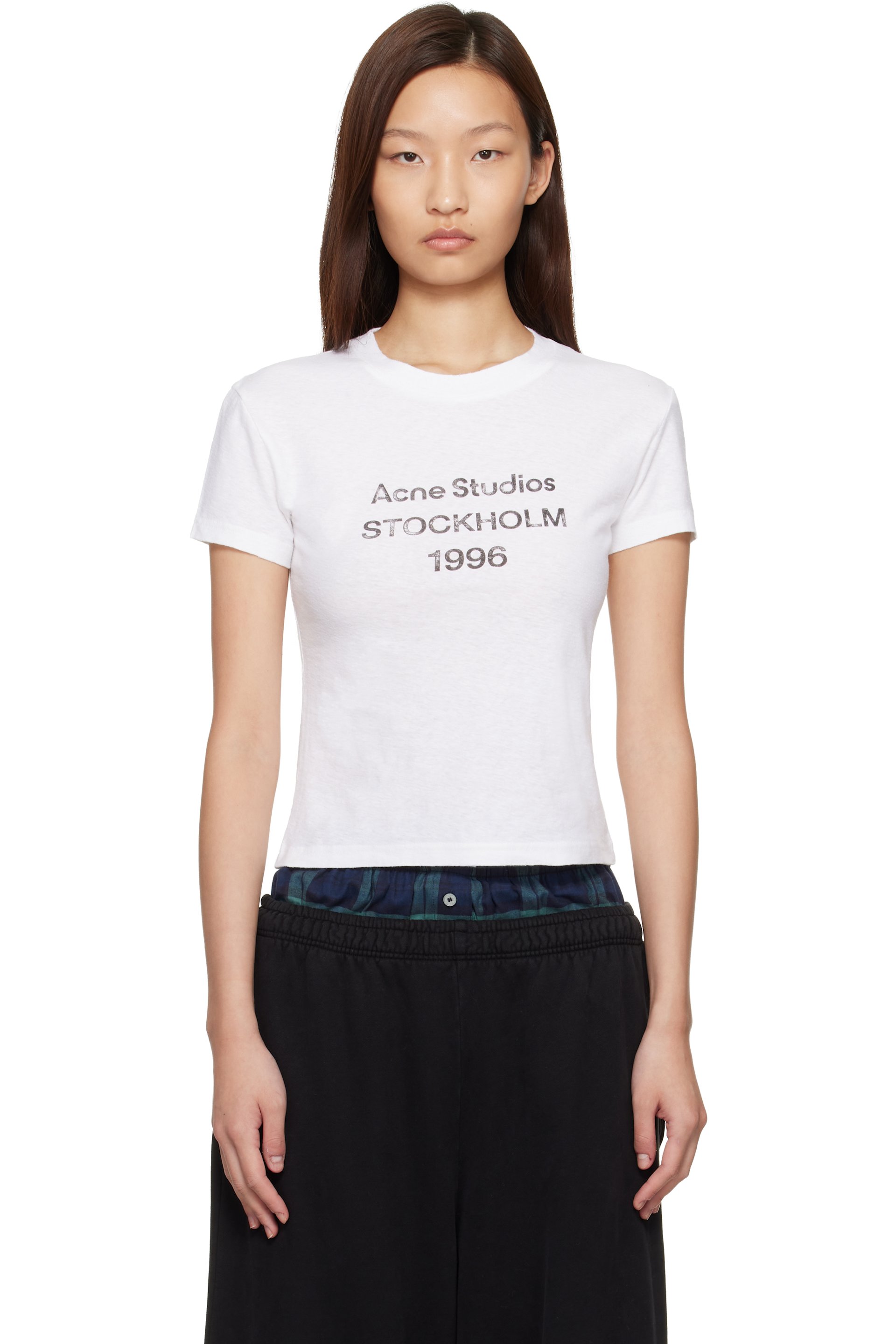 Acne Studios - T-shirt blanc à logo