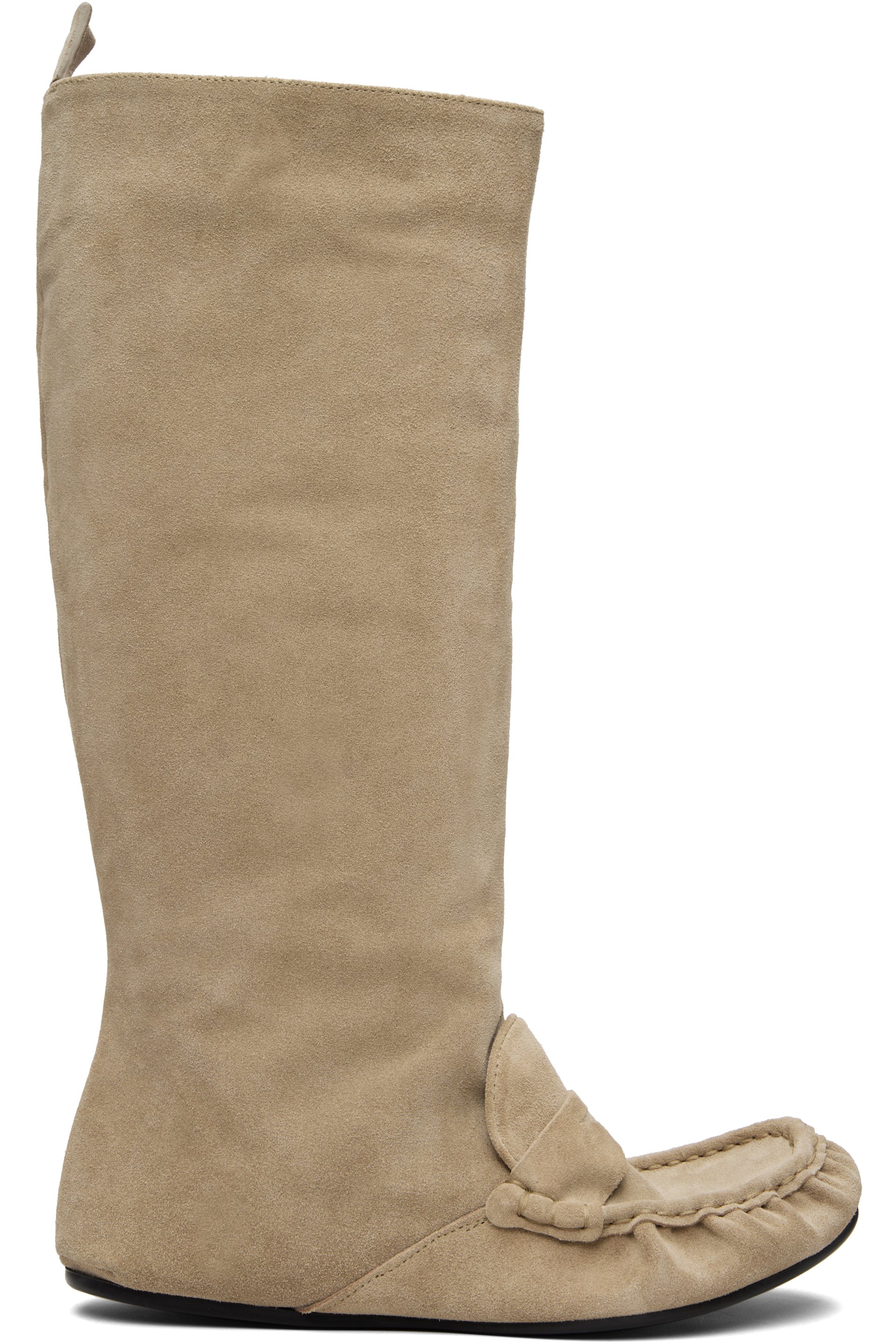 Acne Studios - Bottes hautes décontractées beiges à bride