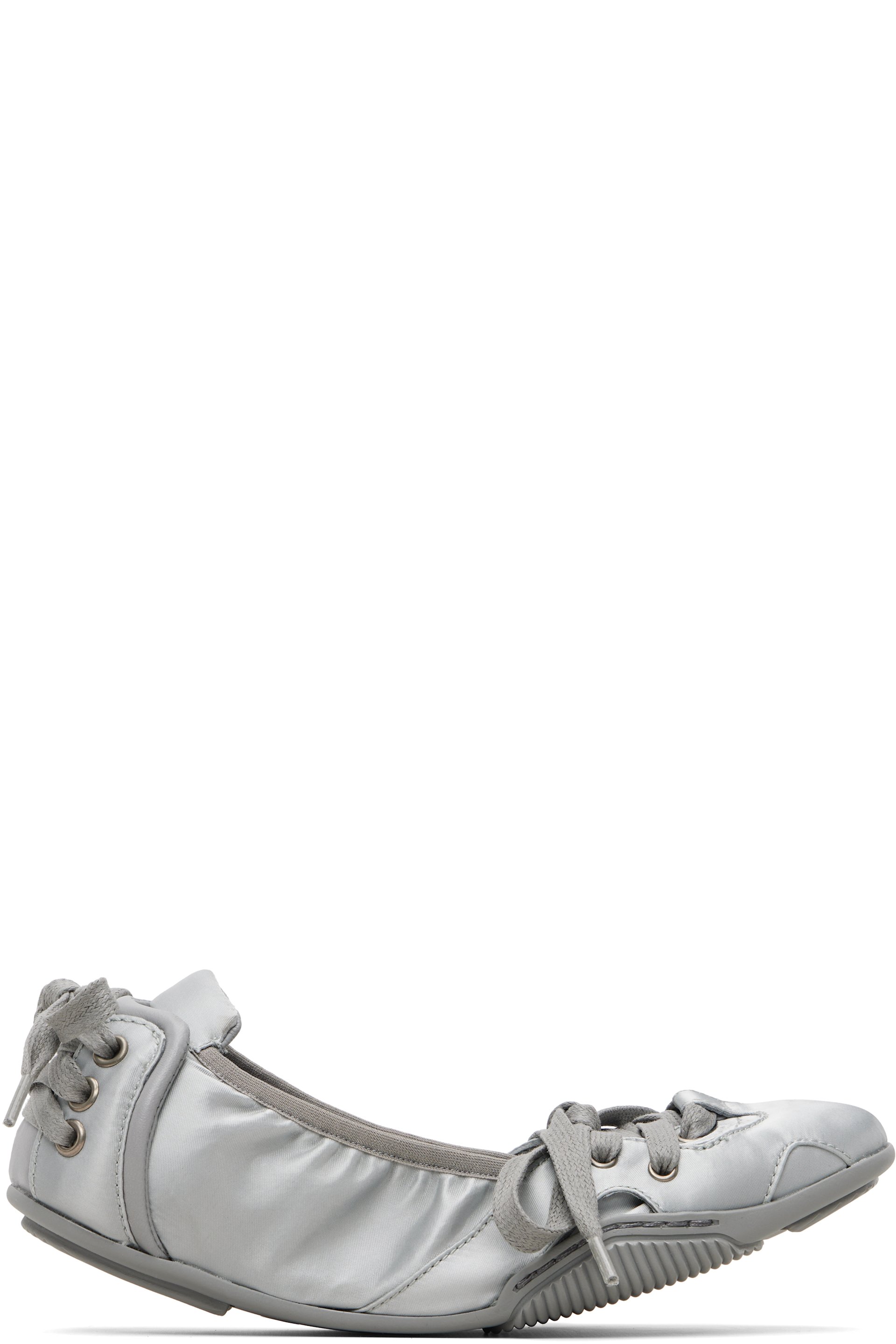 Acne Studios - Baskets grises en satin à laçage