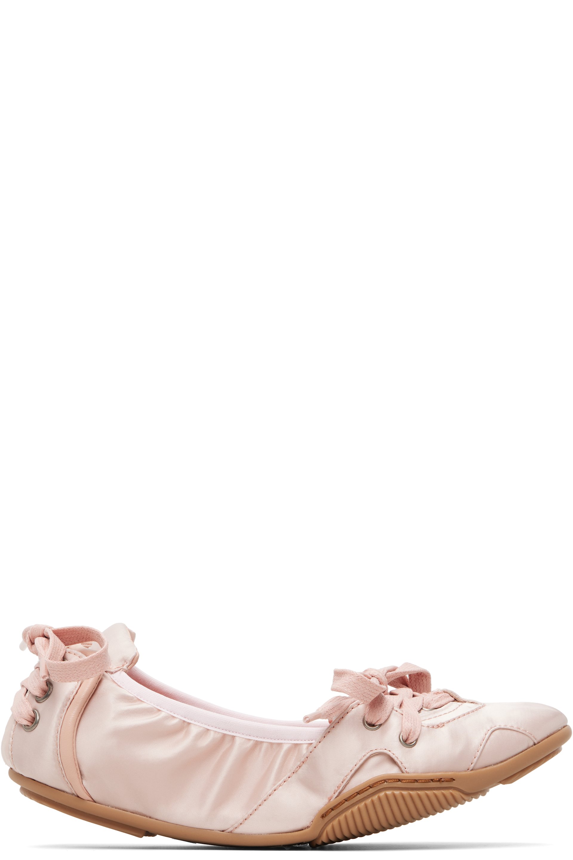 Acne Studios - Baskets roses en satin à laçage