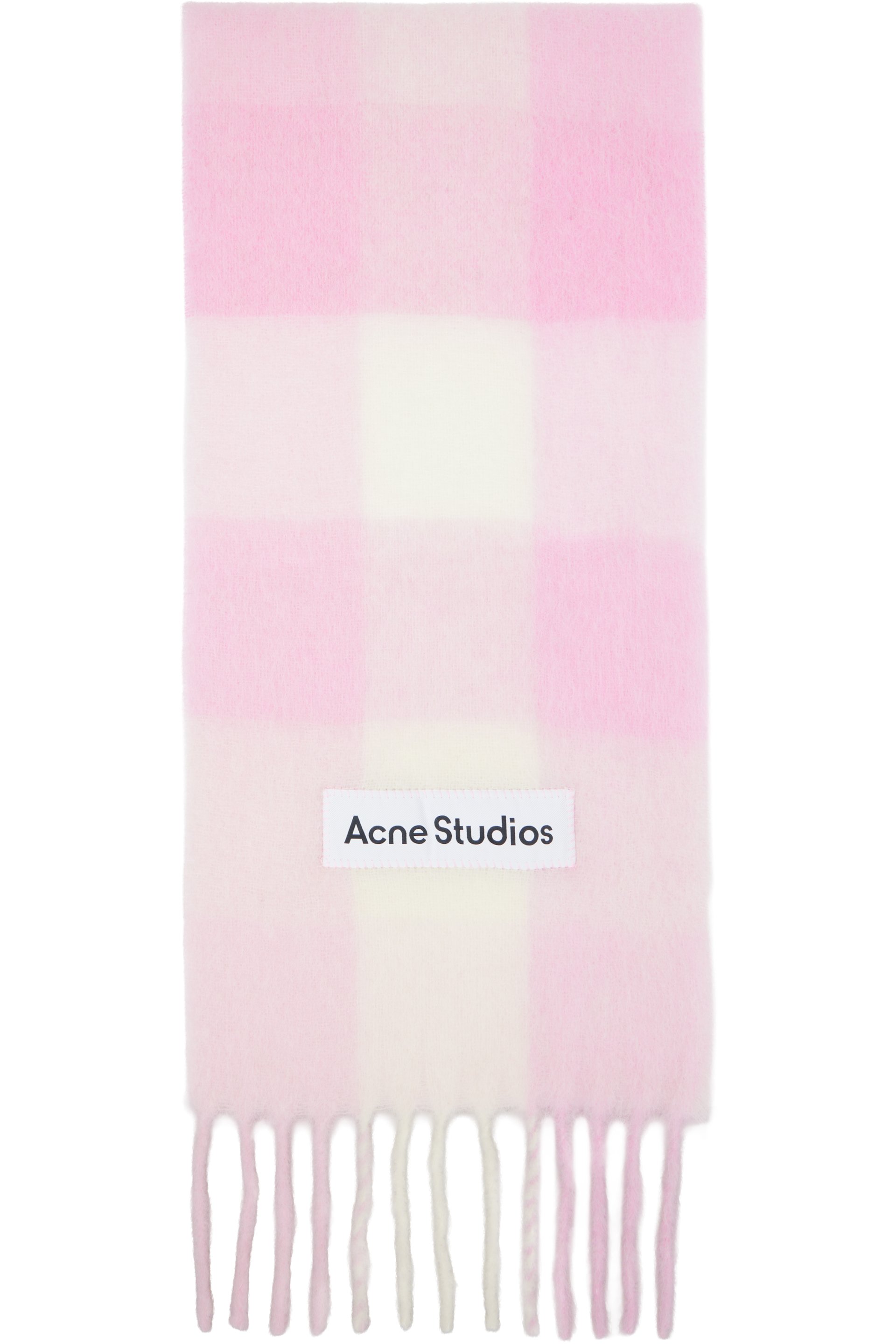 Acne Studios - Écharpe rose en mohair à carreaux