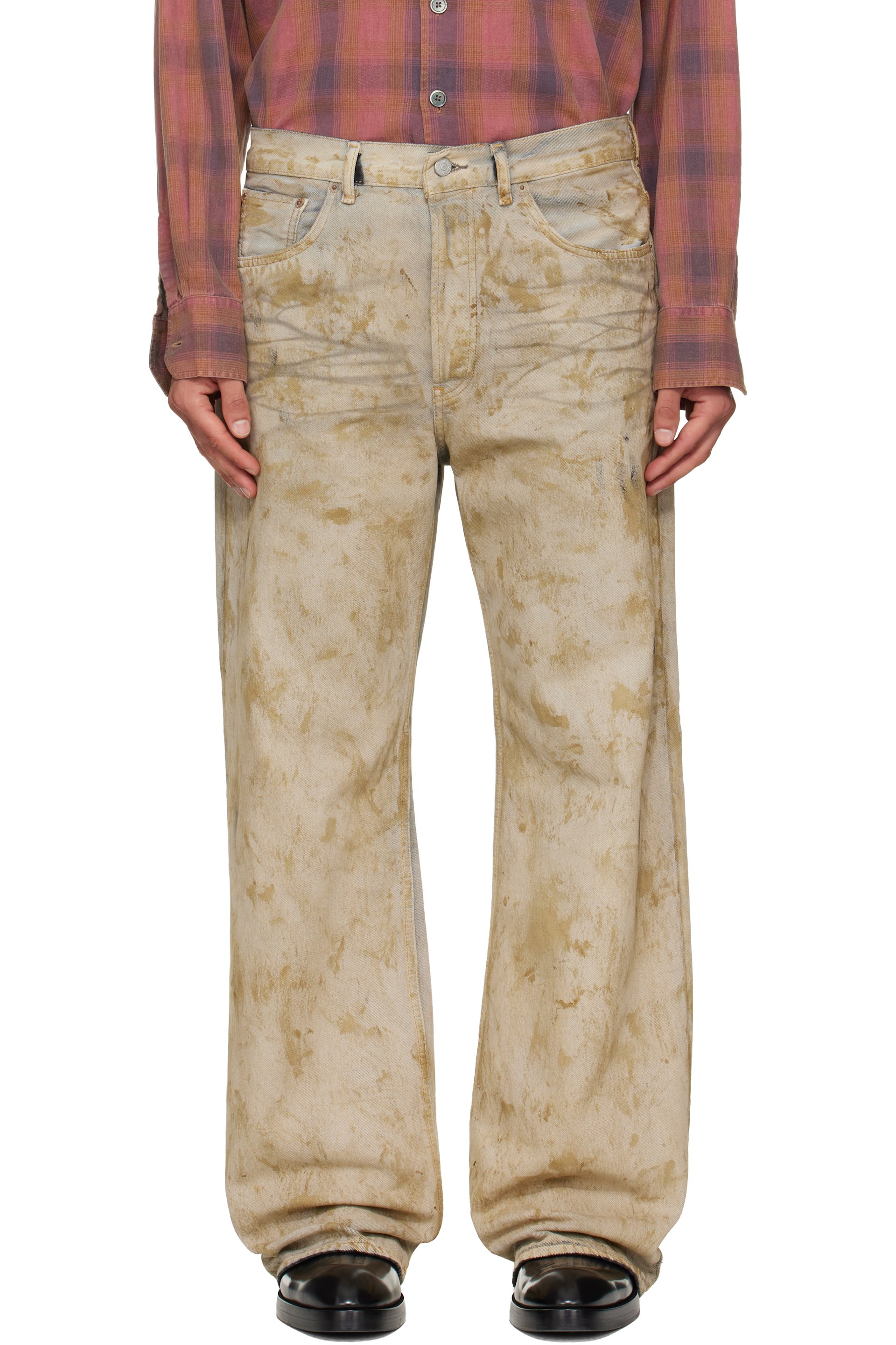 Acne Studios - Jean 2021M beige à coupe classique