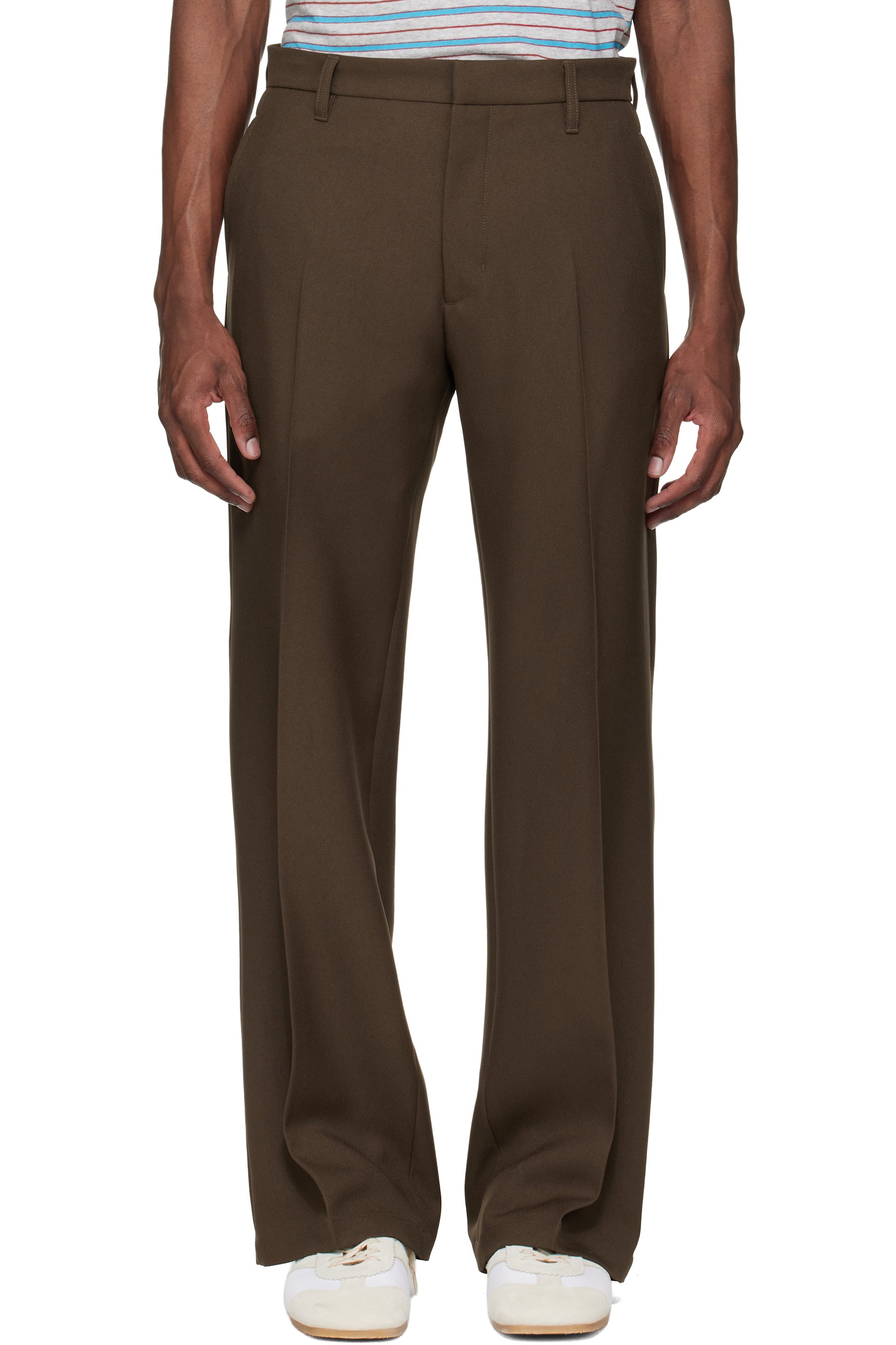 Stockholm (Surfboard) Club - Brown Tailored Bootcut Trousers