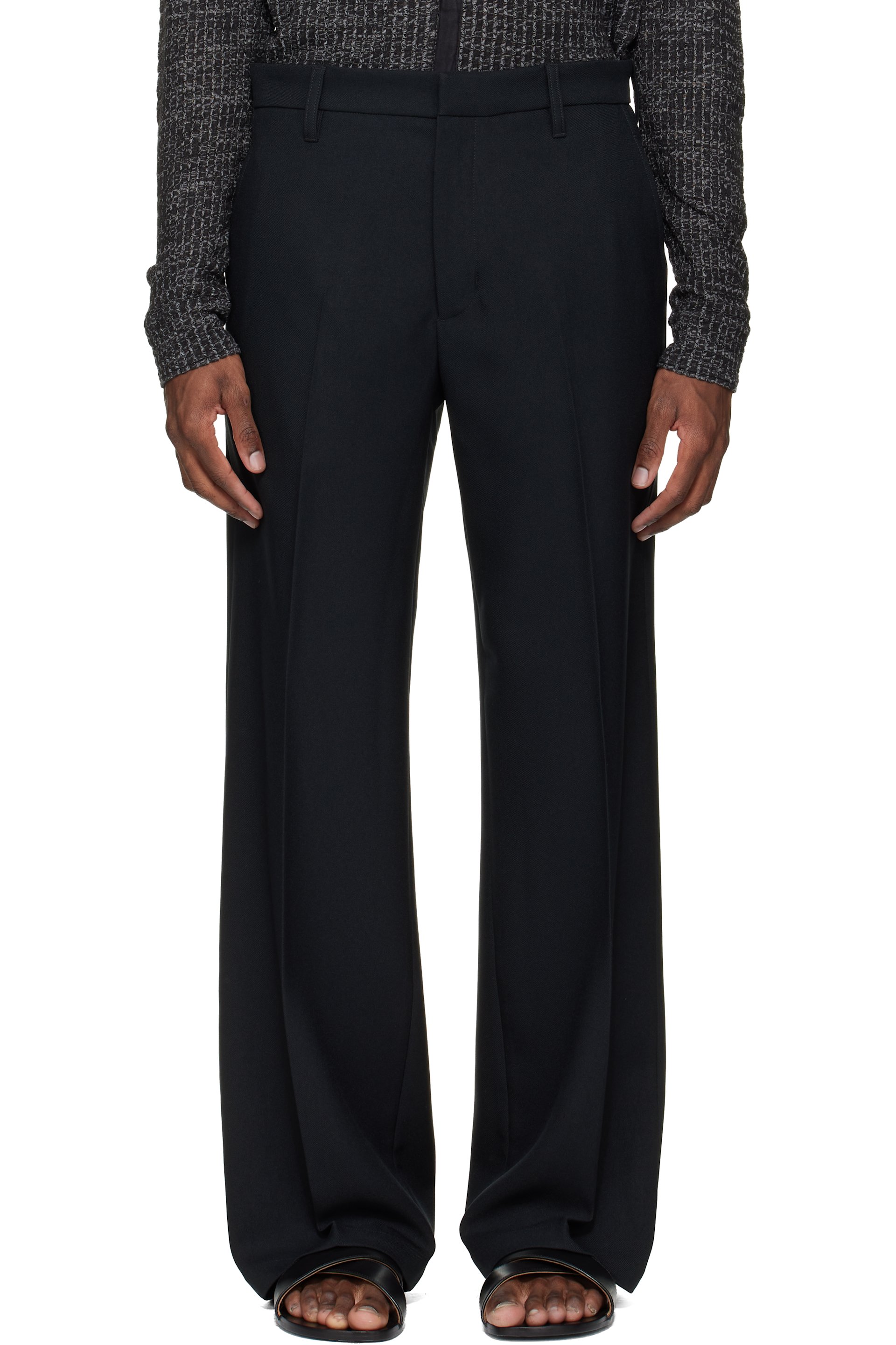 Stockholm (Surfboard) Club - Black Tailored Bootcut Trousers