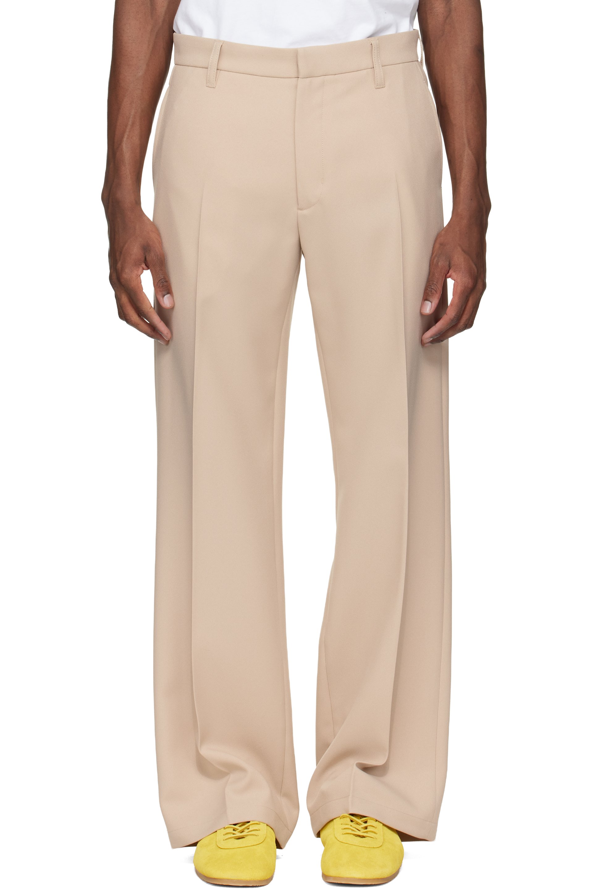 Stockholm (Surfboard) Club - Beige Tailored Bootcut Trousers