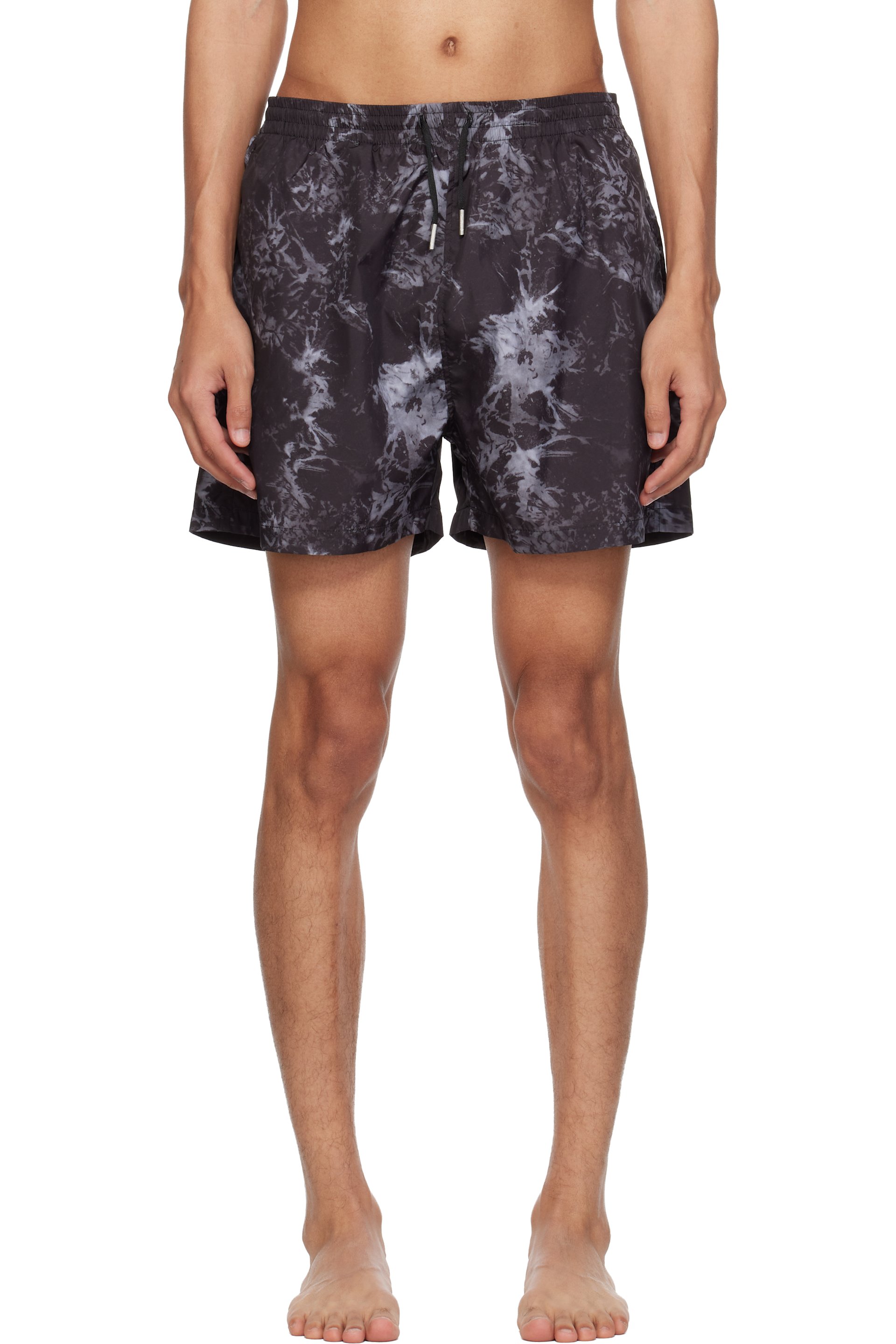 Stockholm (Surfboard) Club - Black Embroidered-Logo Swim Shorts