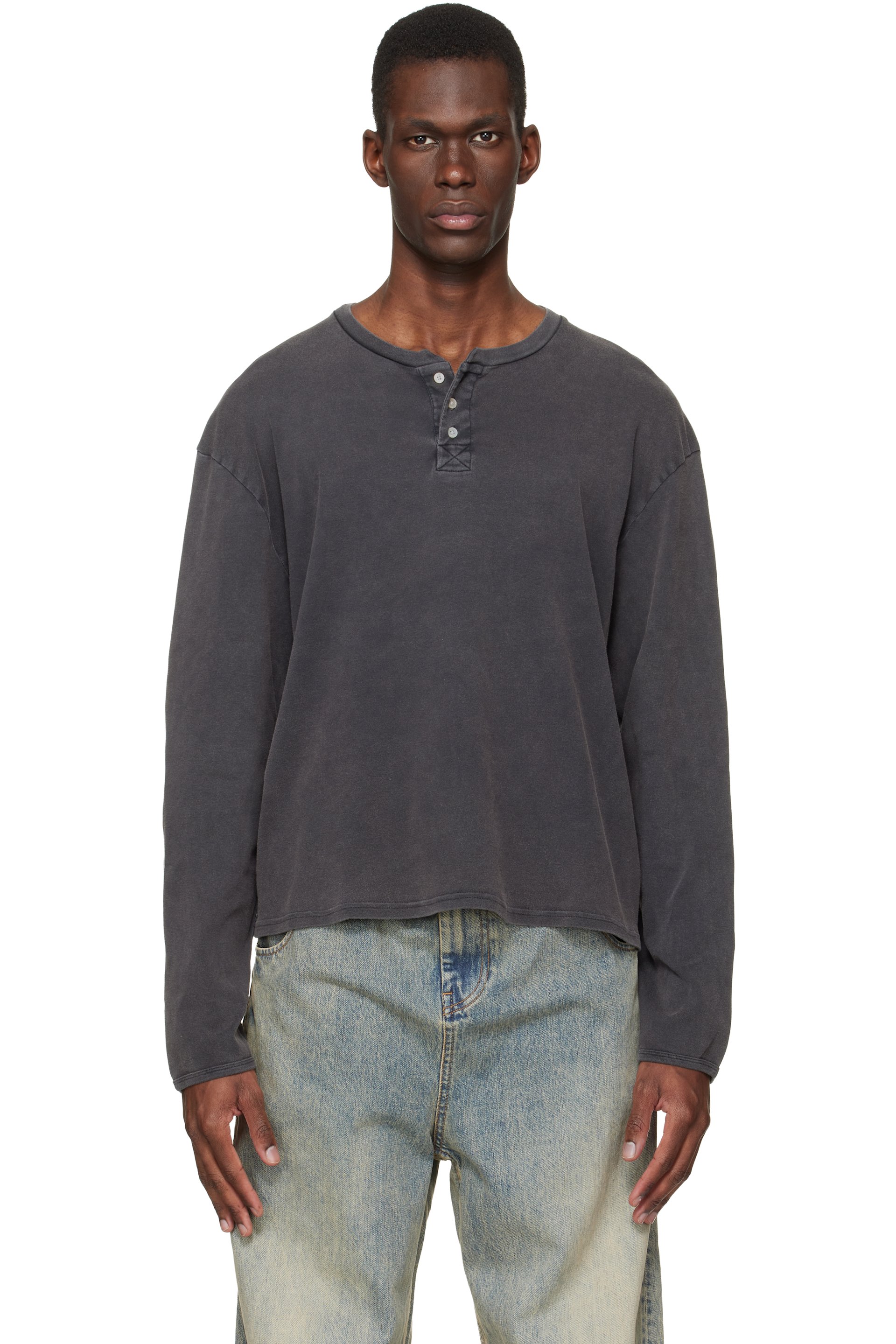 Stockholm (Surfboard) Club - Black Faded Henley