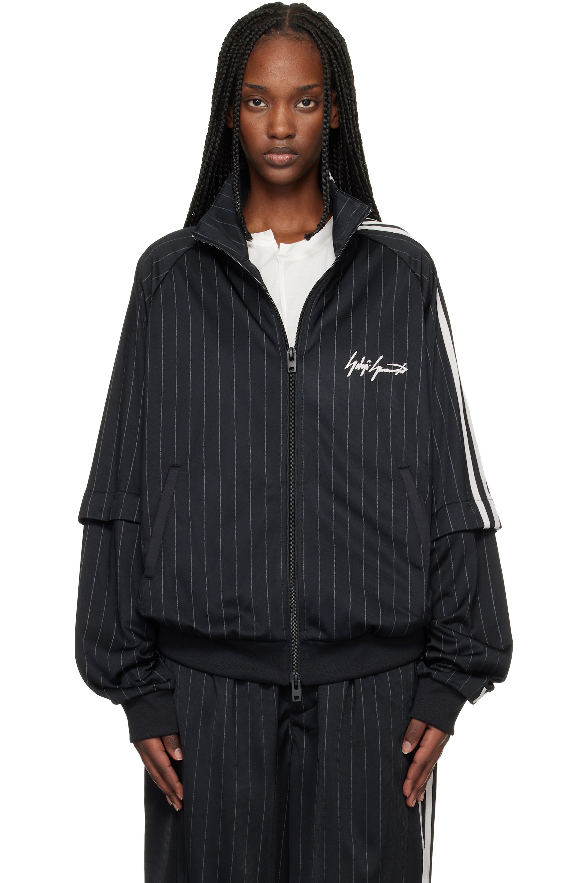 Y-3 - Blouson de survêtement noir à logo