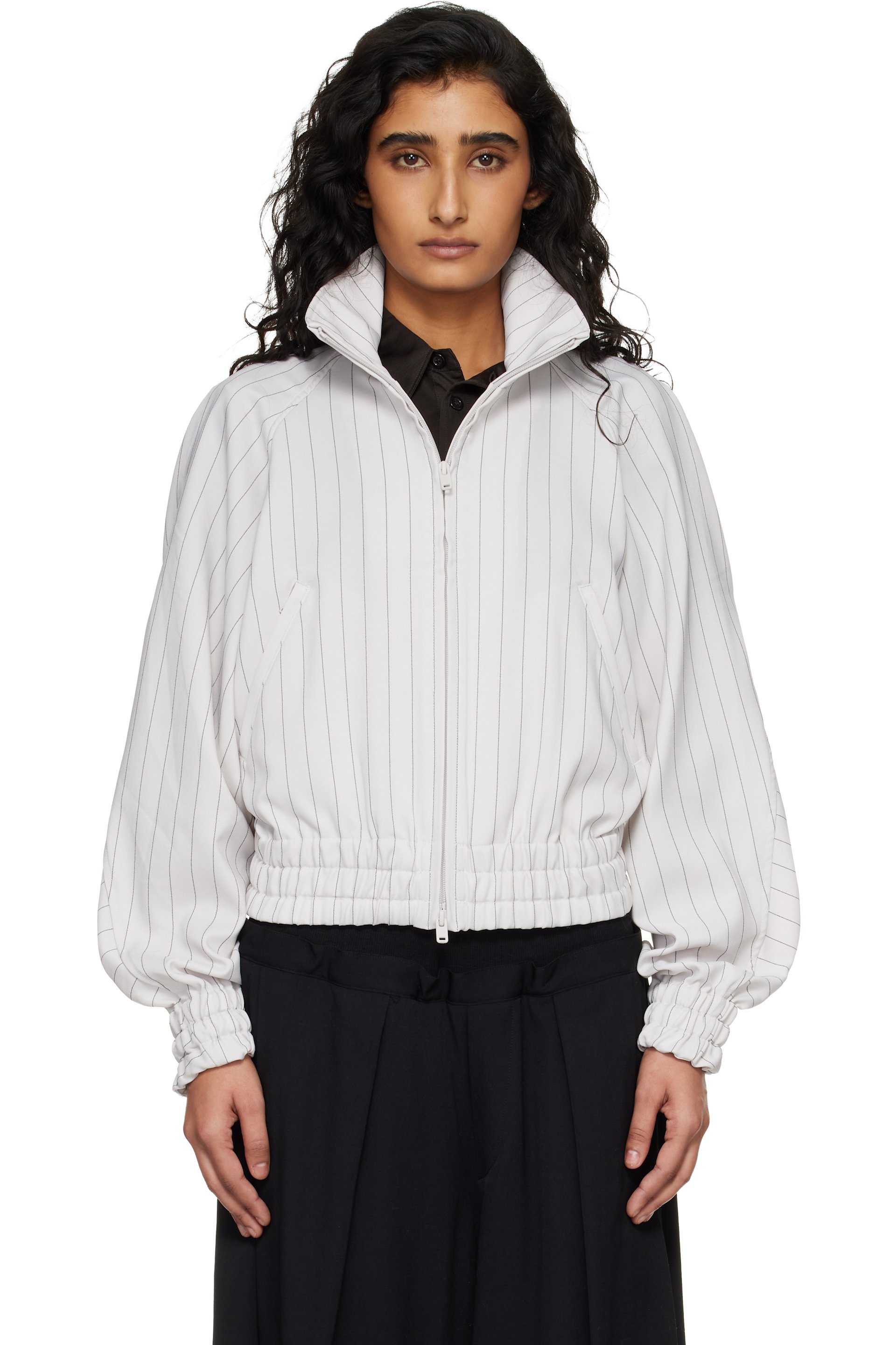 Y-3 - Blouson blanc cassé à rayures fines - Sport Uniform