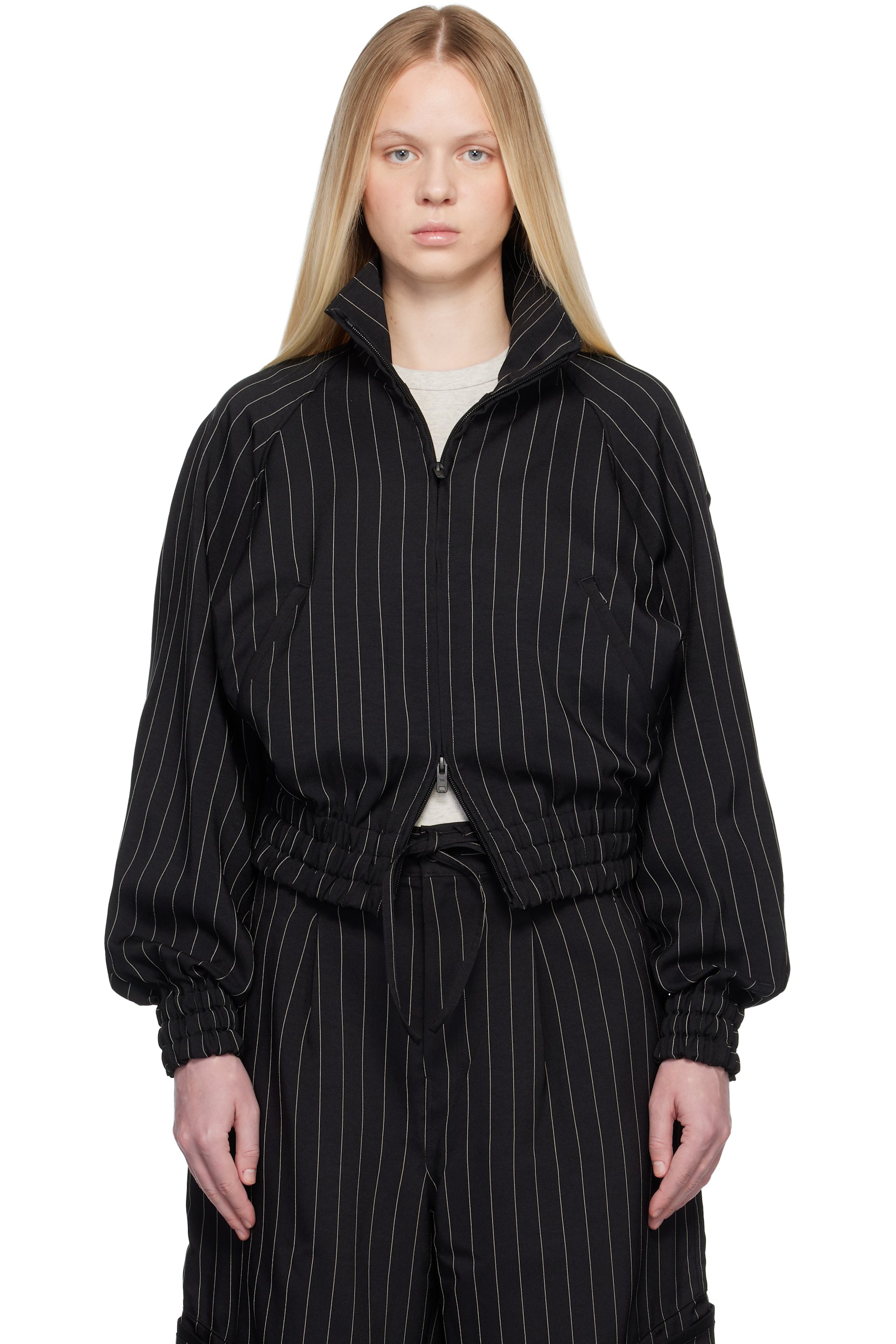 Y-3 - Blouson noir à rayures fines - Sport Uniform