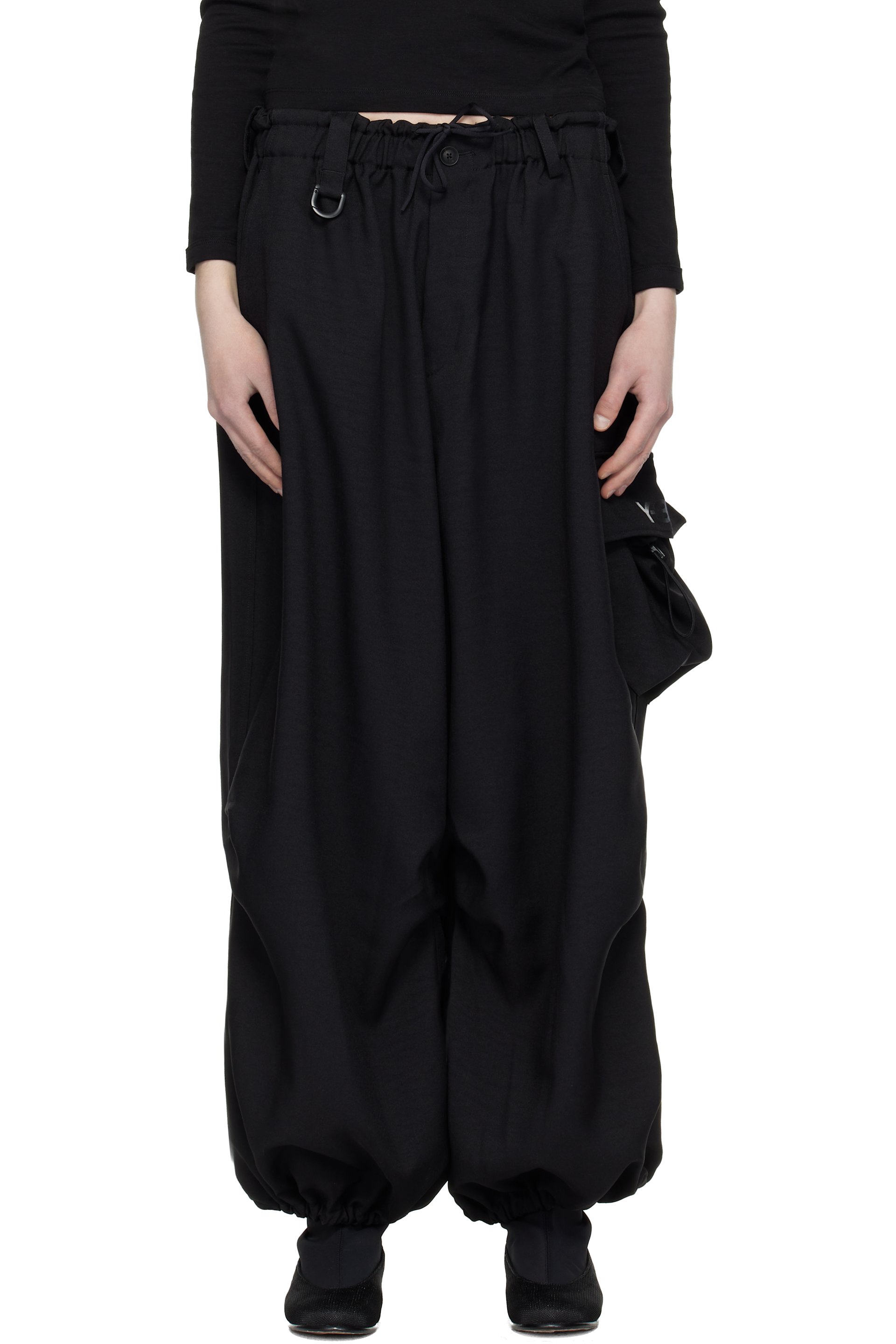 Y-3 - Black Sport Uniform Wide Cargo Pants