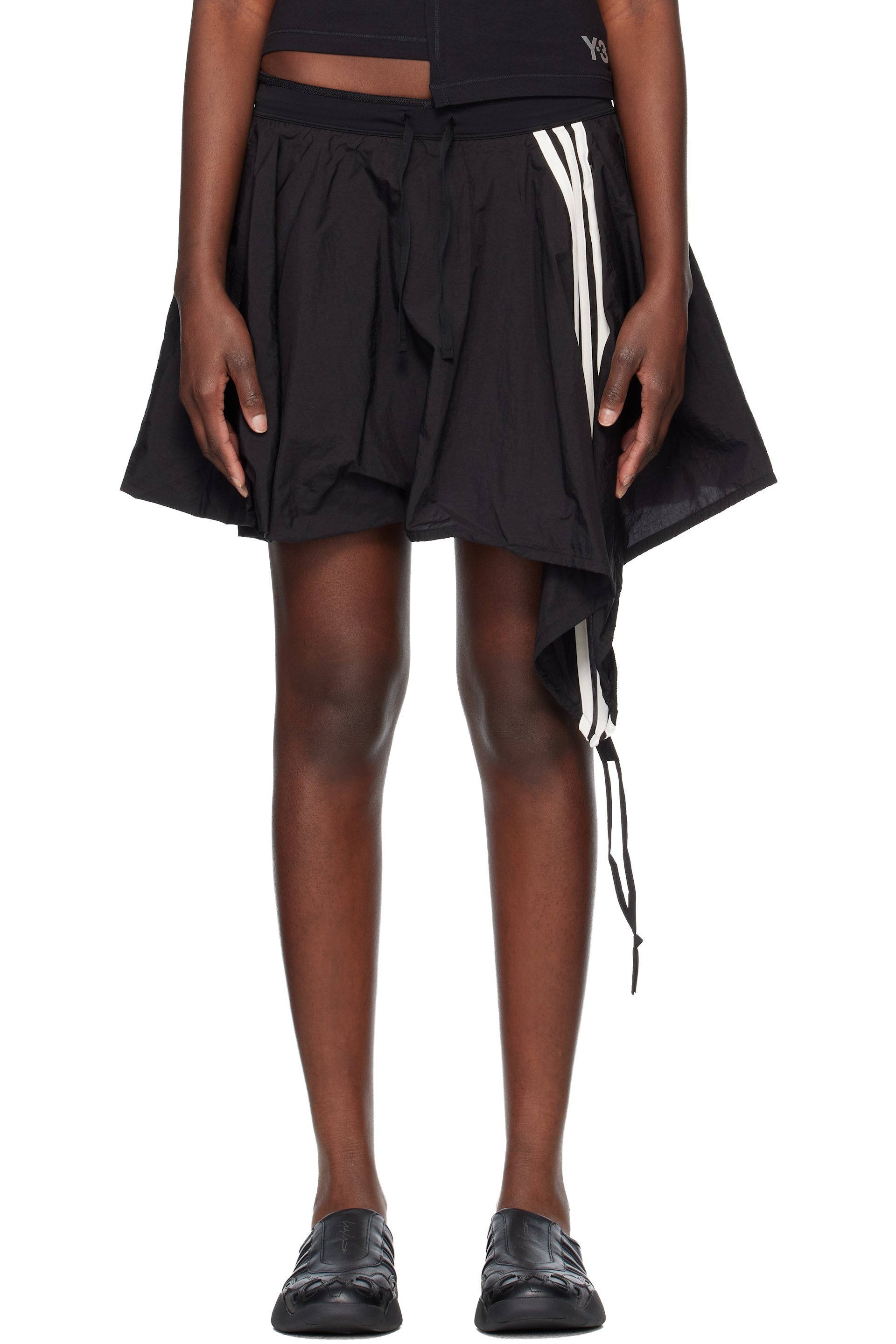 Y-3 - Jupe-short bouffante noire