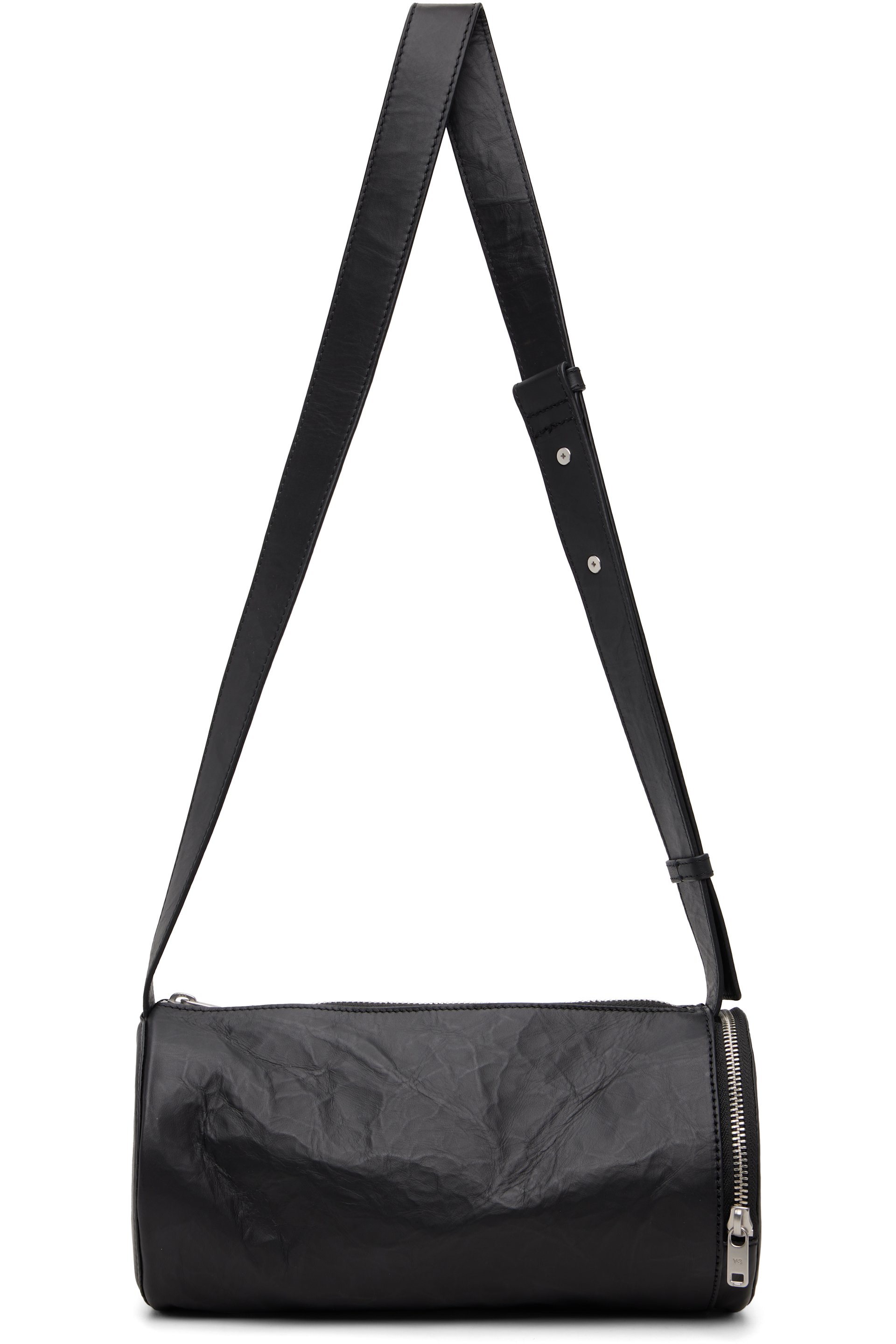 Y-3 - Black 'Y-3' Leather Barrel Bag