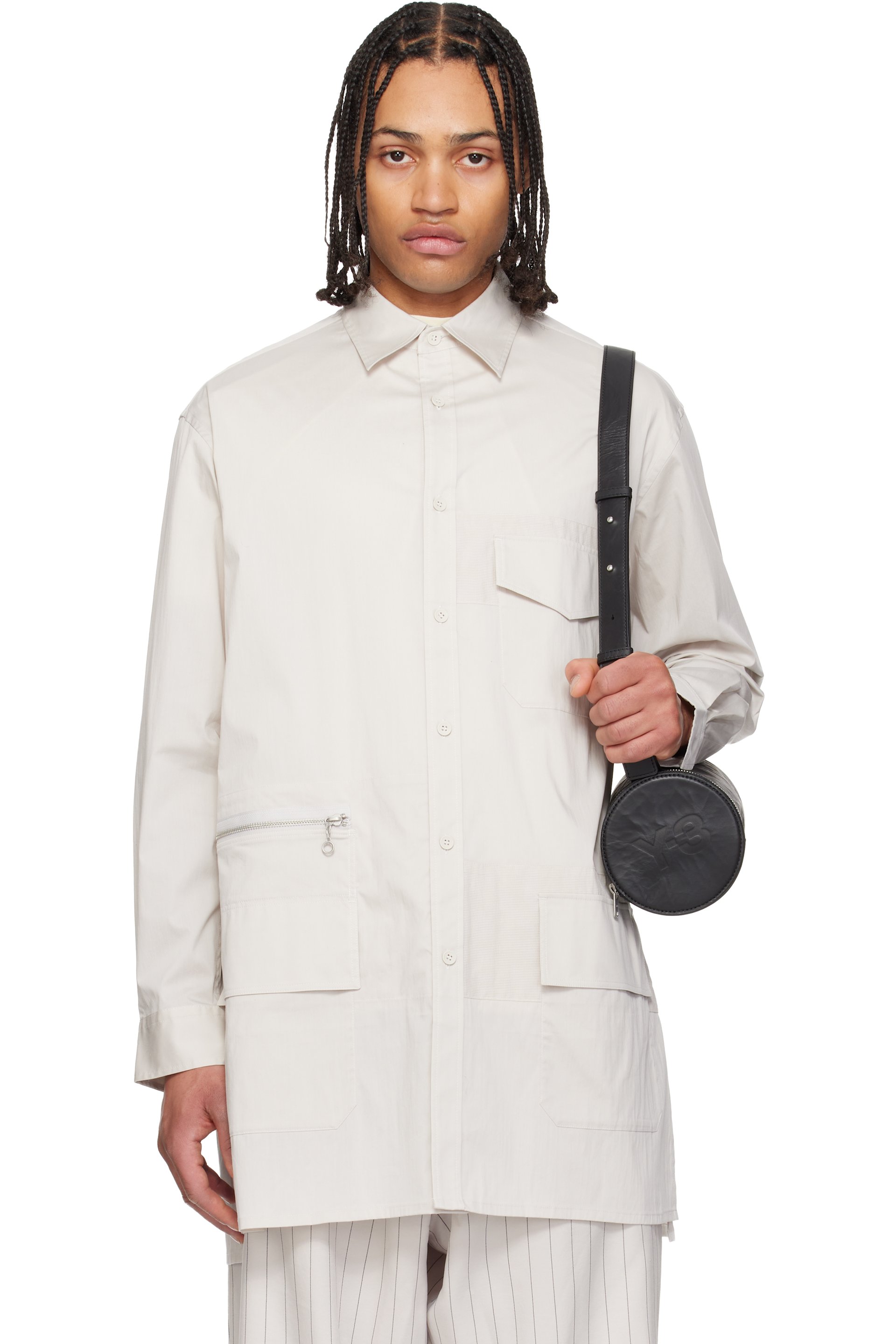 Y-3 - Chemise à manches longues Chapea taupe