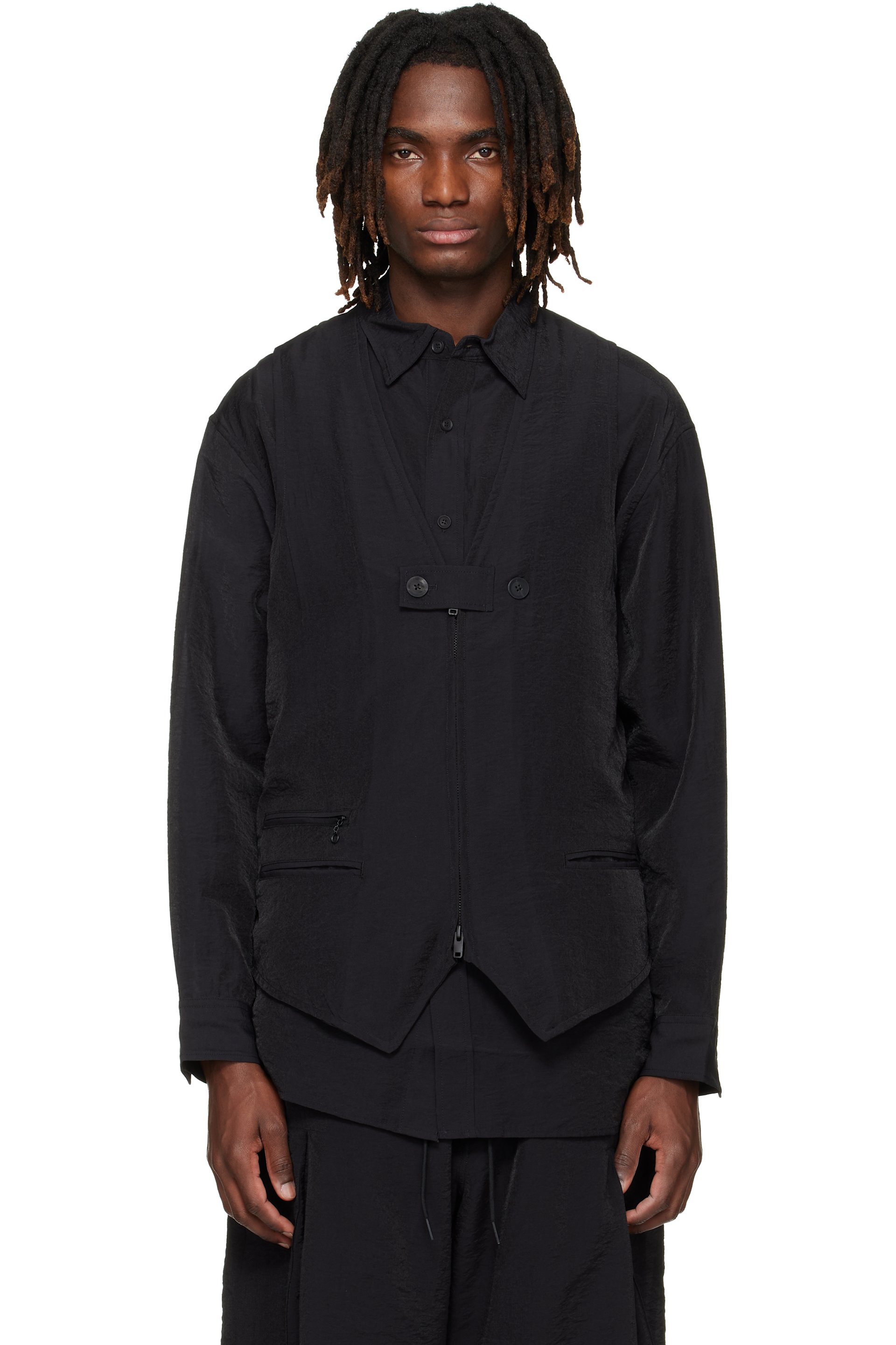 Y-3 - Gilet façon costume noir