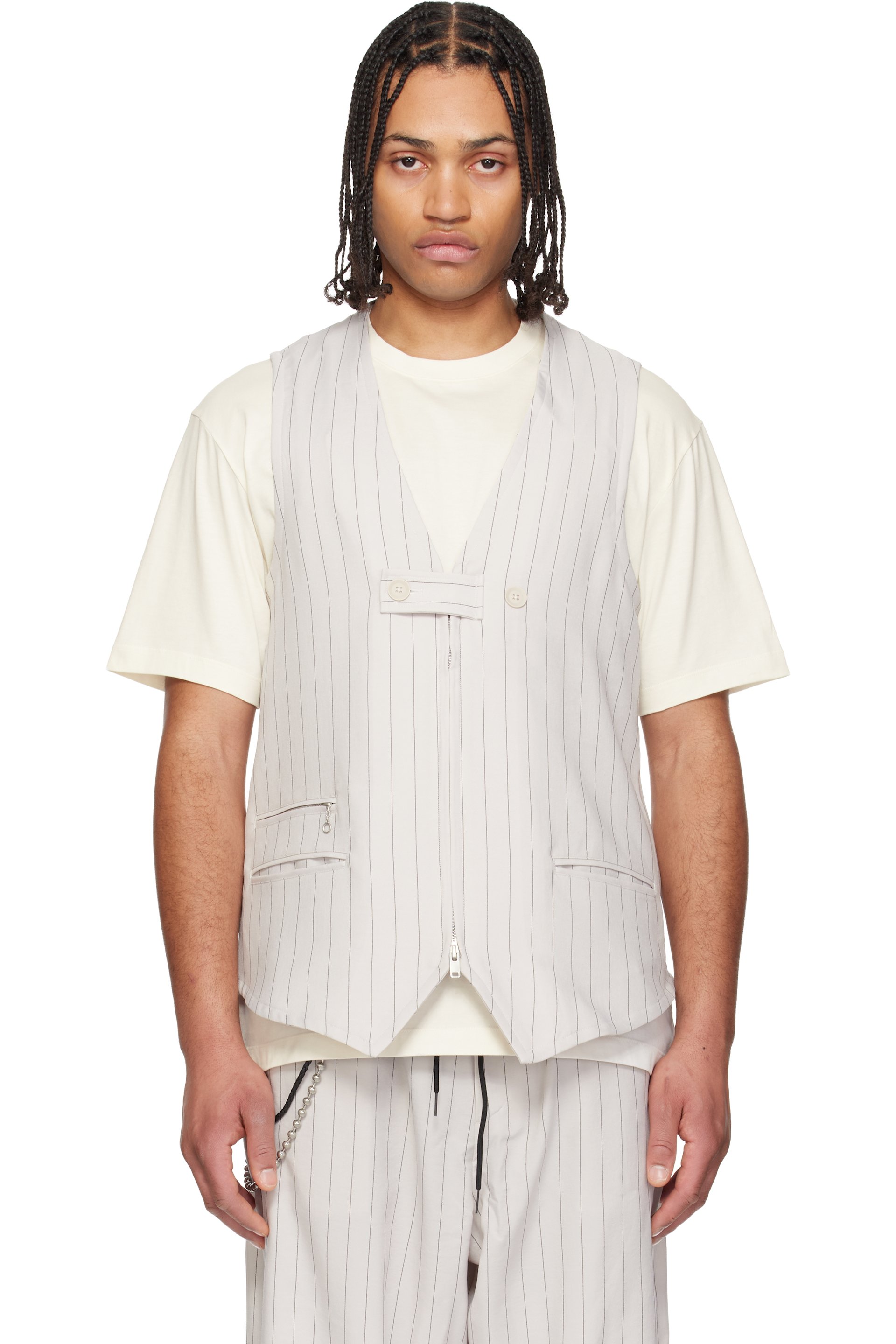 Y-3 - Gilet façon tailleur Chapea taupe
