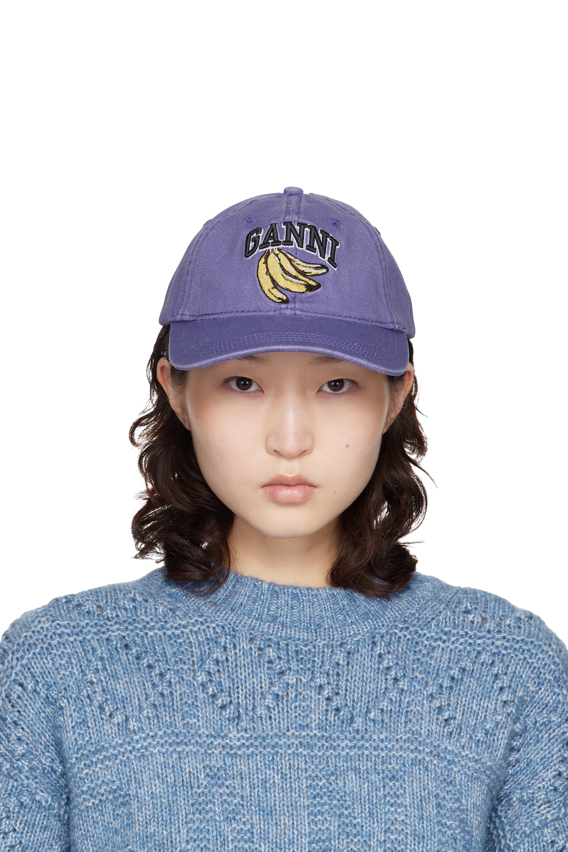 GANNI - Purple Washed Canvas Cap