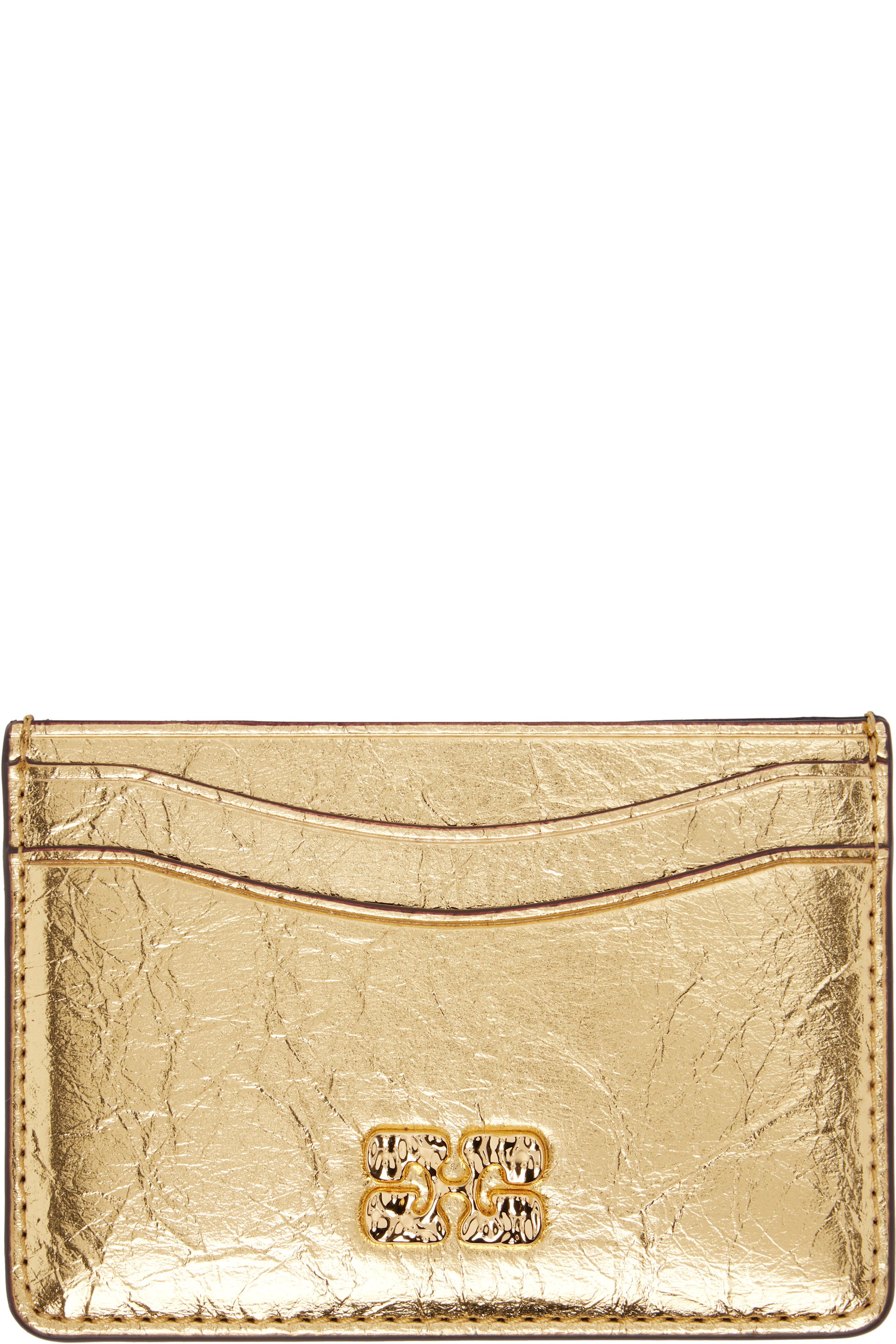 GANNI - Gold Bou Metallic Card Holder