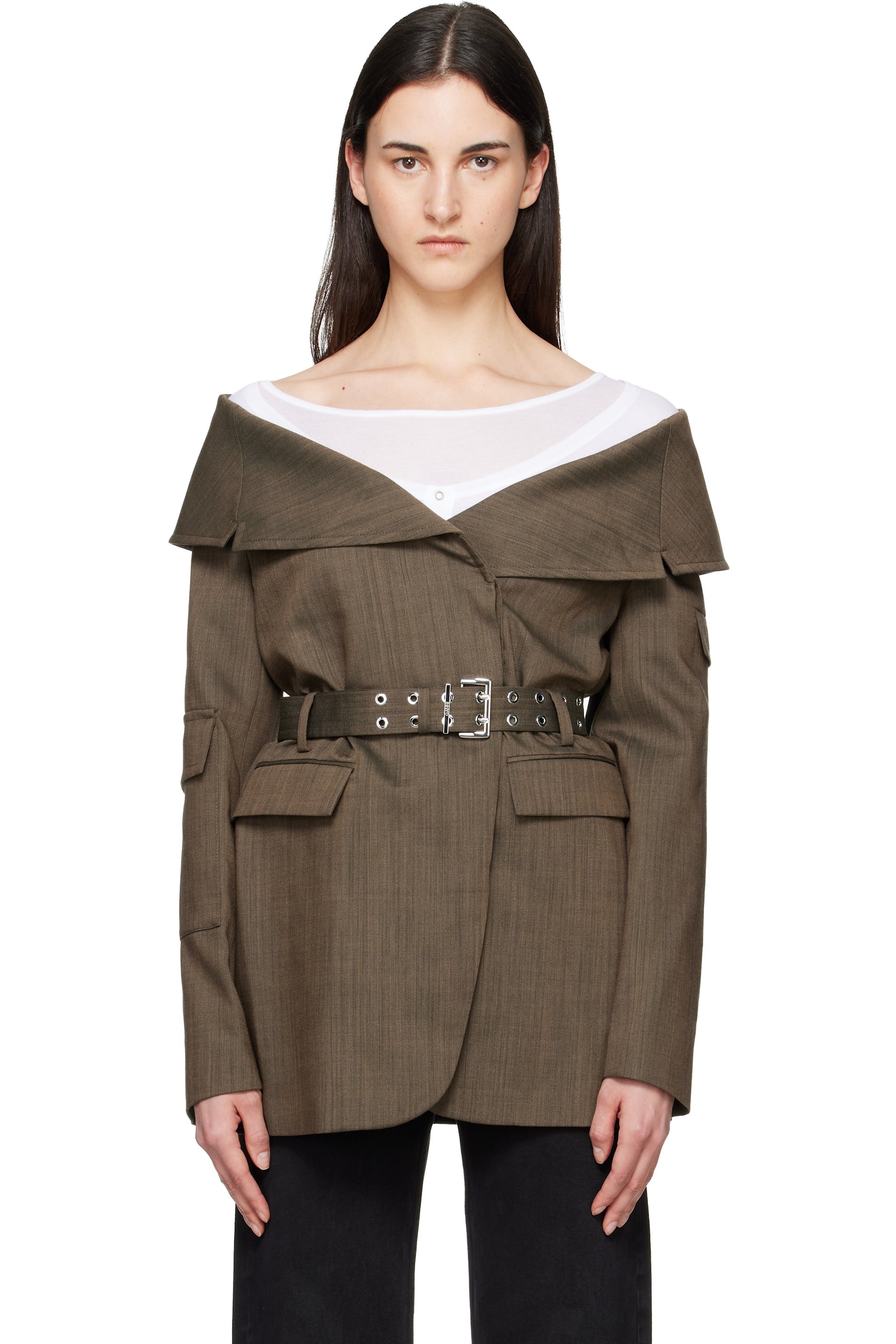 GANNI - Brown Wool Blazer