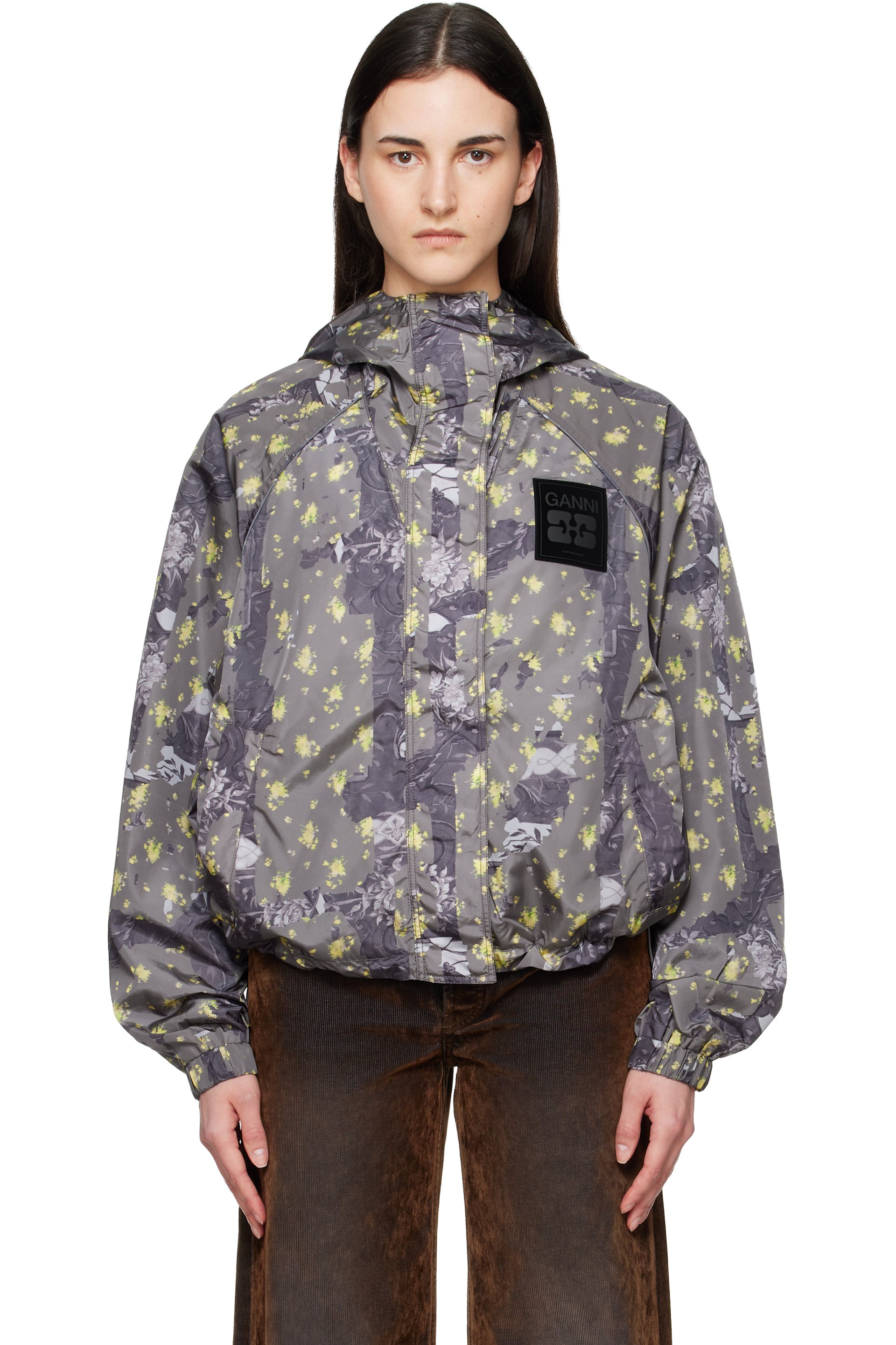 GANNI - Gray Flowers Jacket