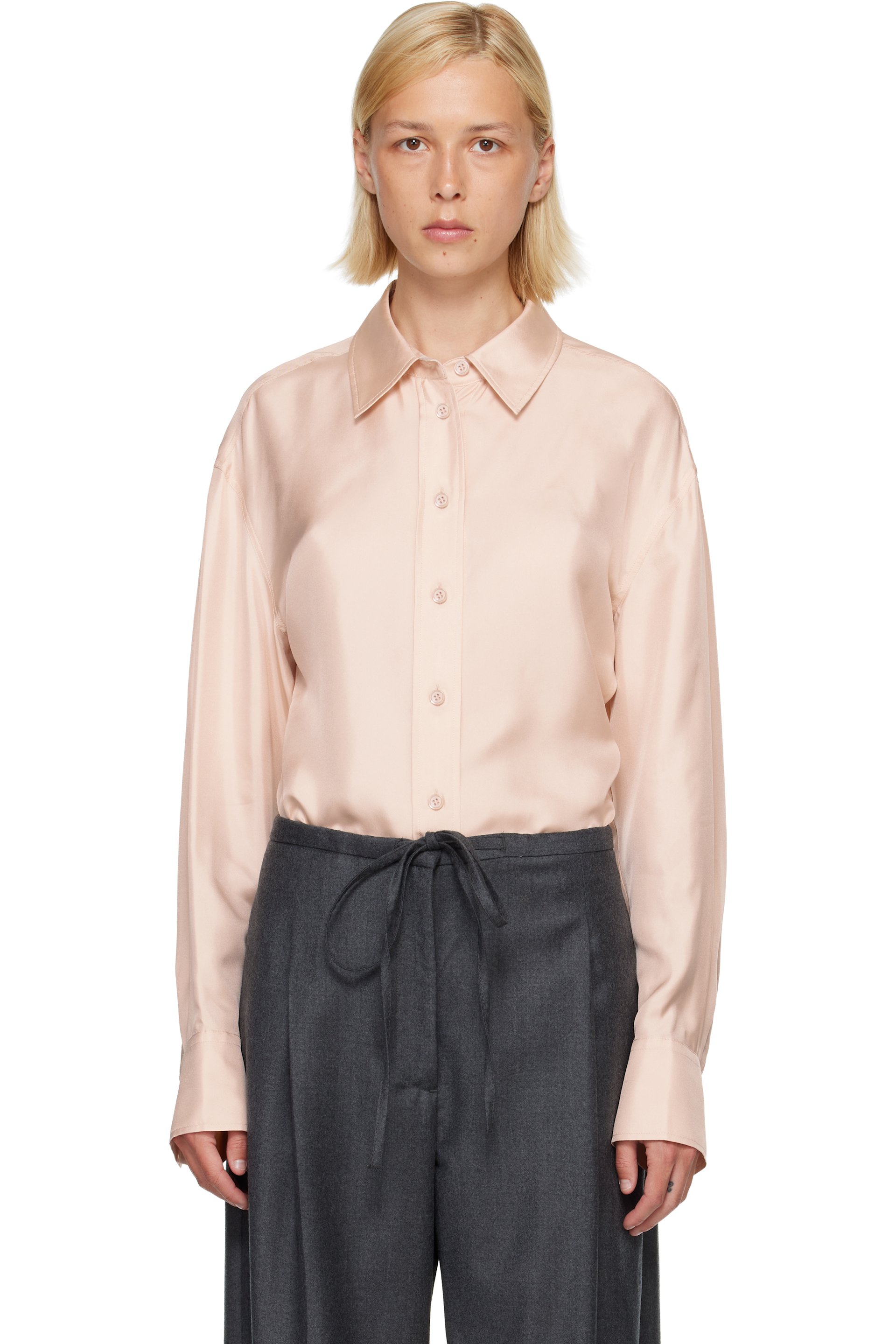 Róhe - Pink Silk Shaped Shirt