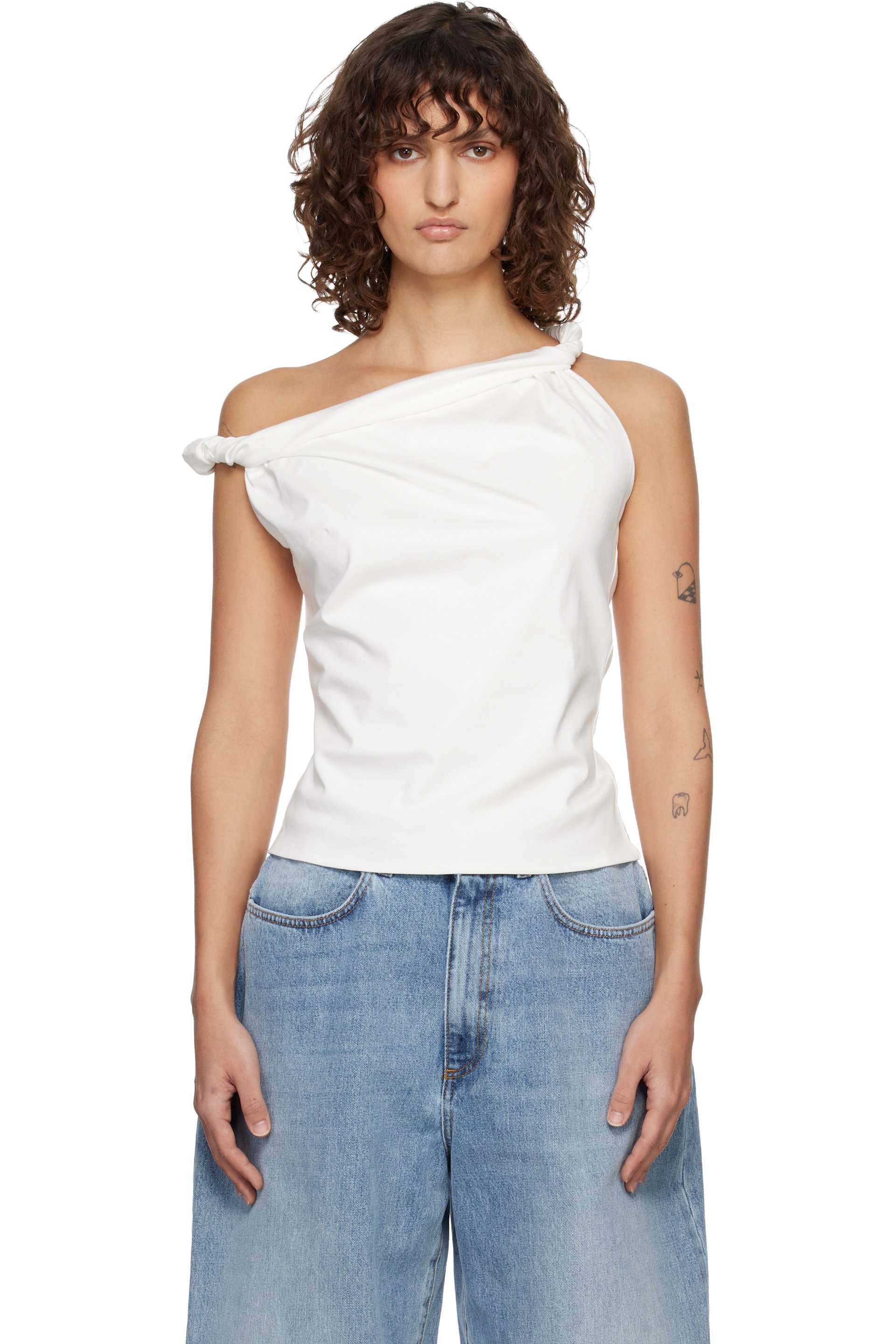 Róhe - Off-White Sculptural Cotton Silk Top
