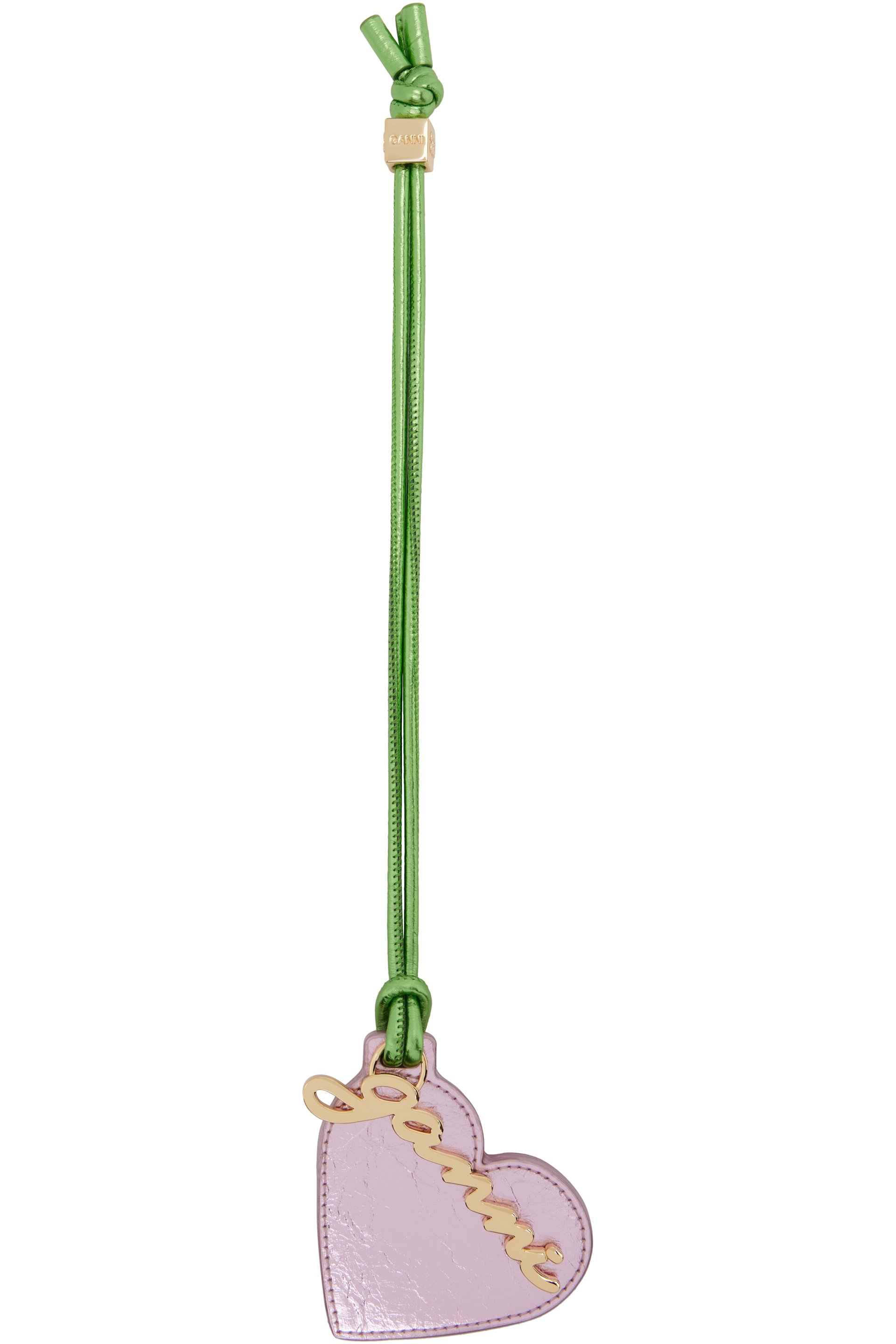 GANNI - Porteclé rose à breloque à miroir en forme de cœur - Bou