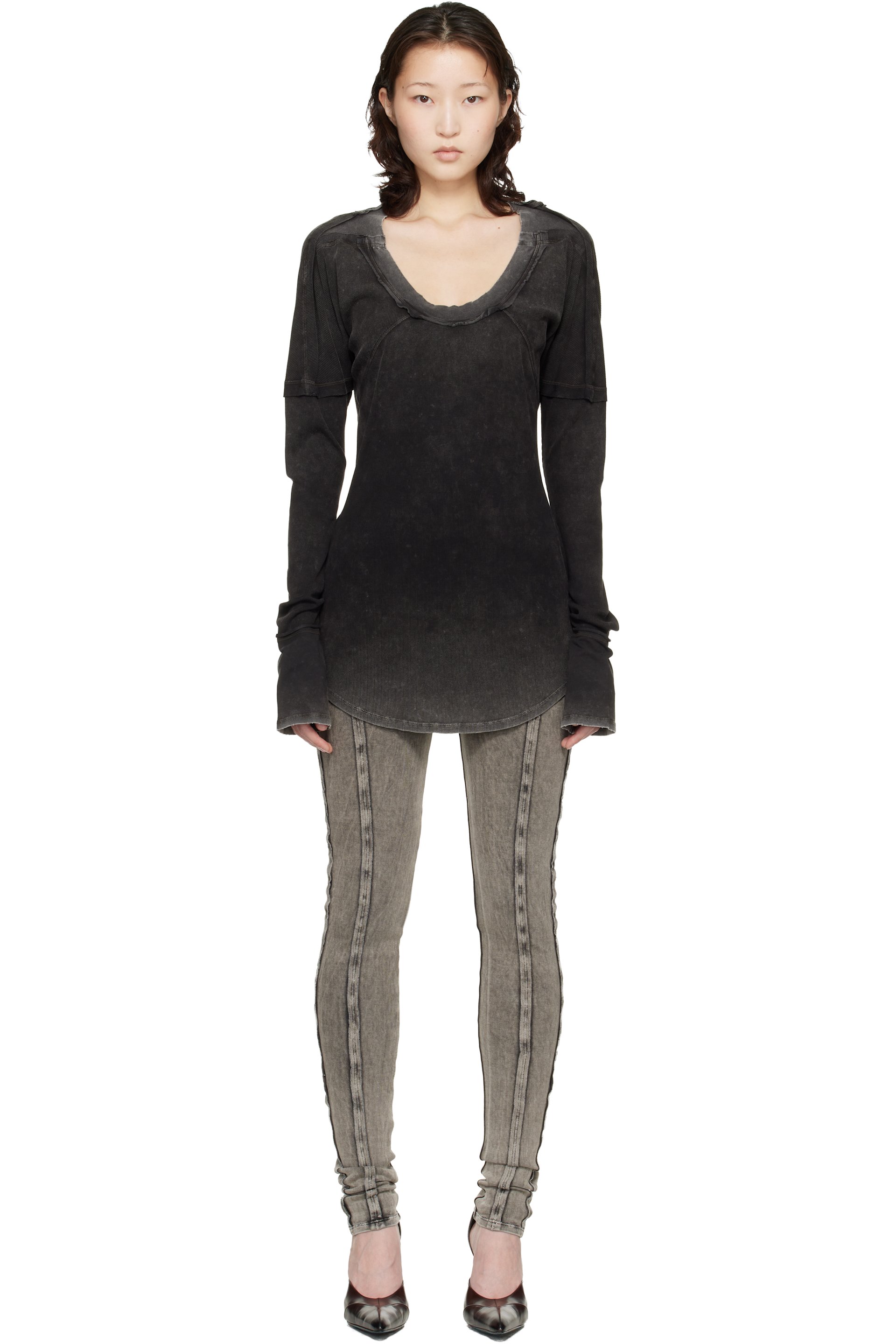 KNWLS - Robe courte de style tunique Bellona noire