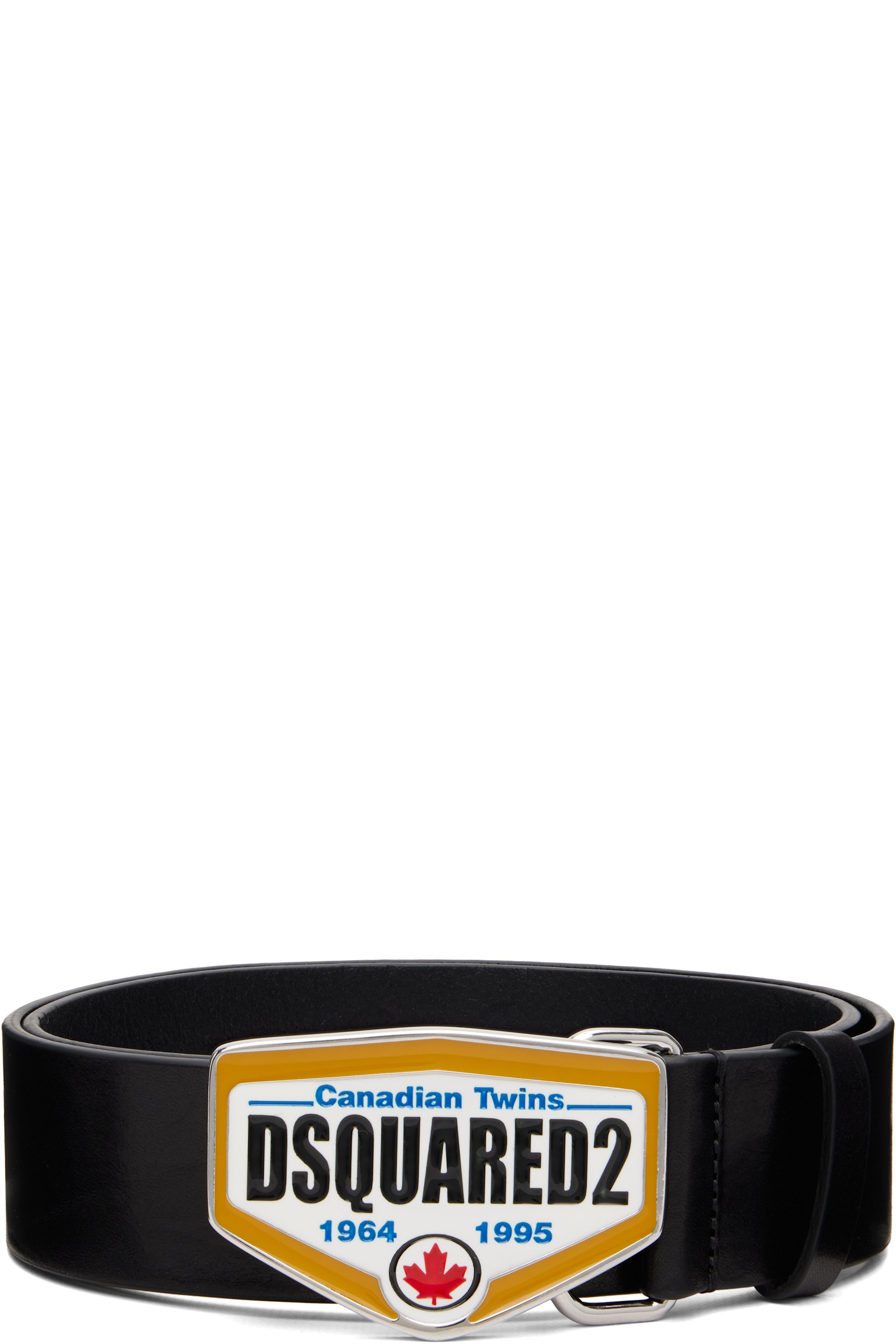 Dsquared2 - Black 'Dsquared2' Logo Plaque Belt