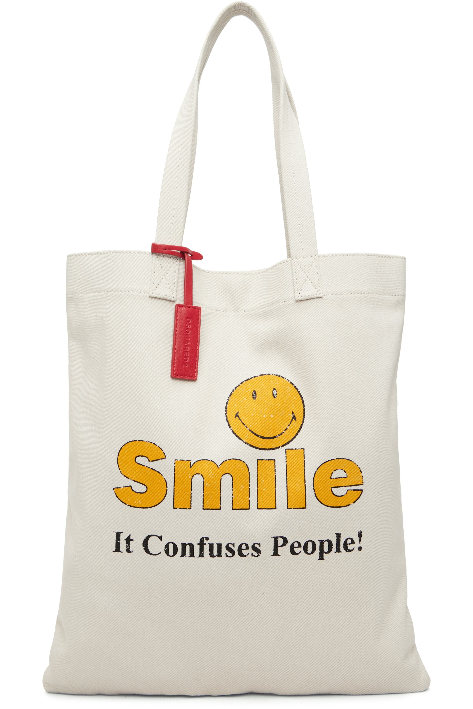 Dsquared2 - Cabas blanc cassé édition Smiley