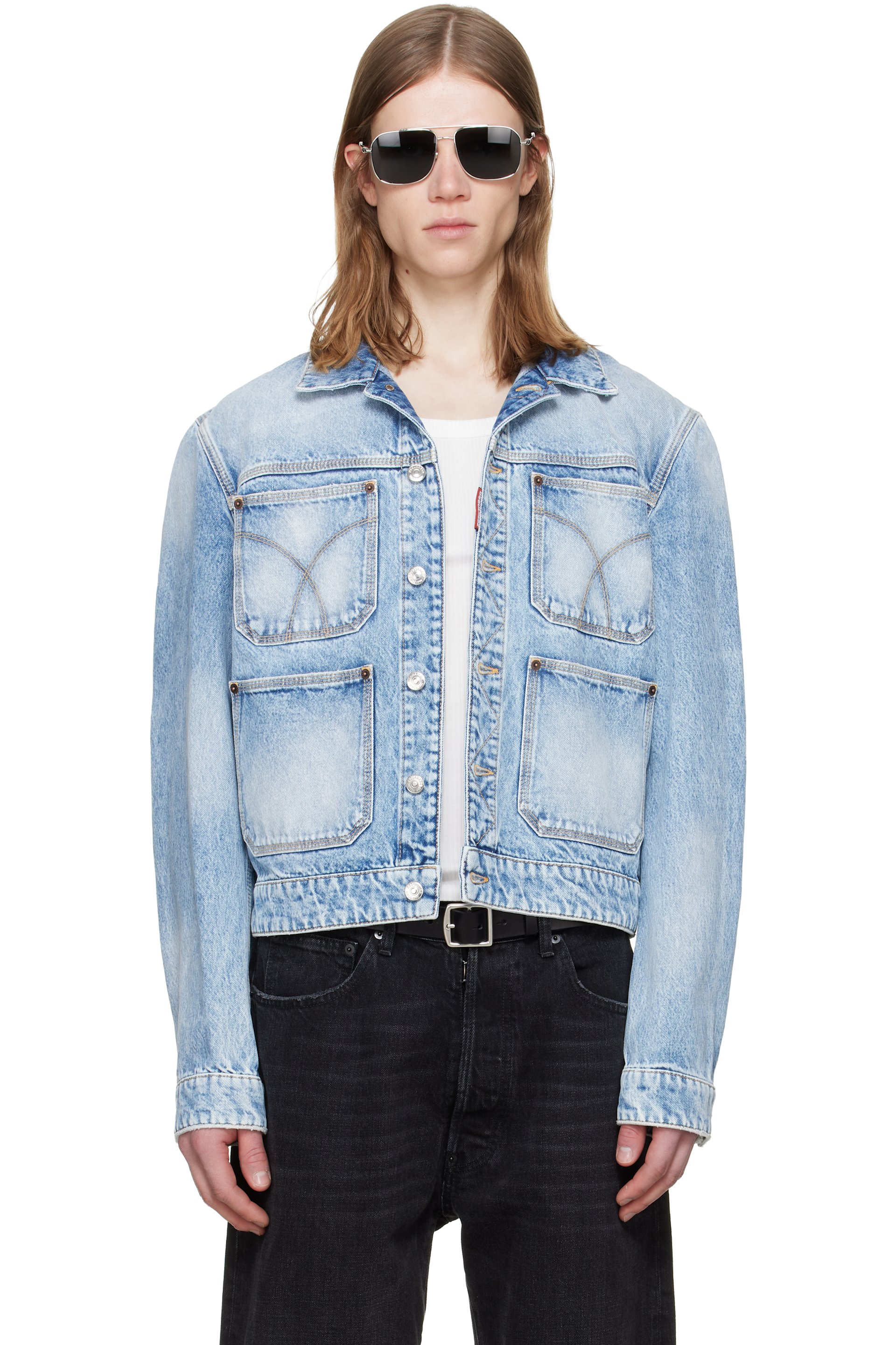 Dsquared2 - Blue Light Diagonale Wash 70's Denim Jacket