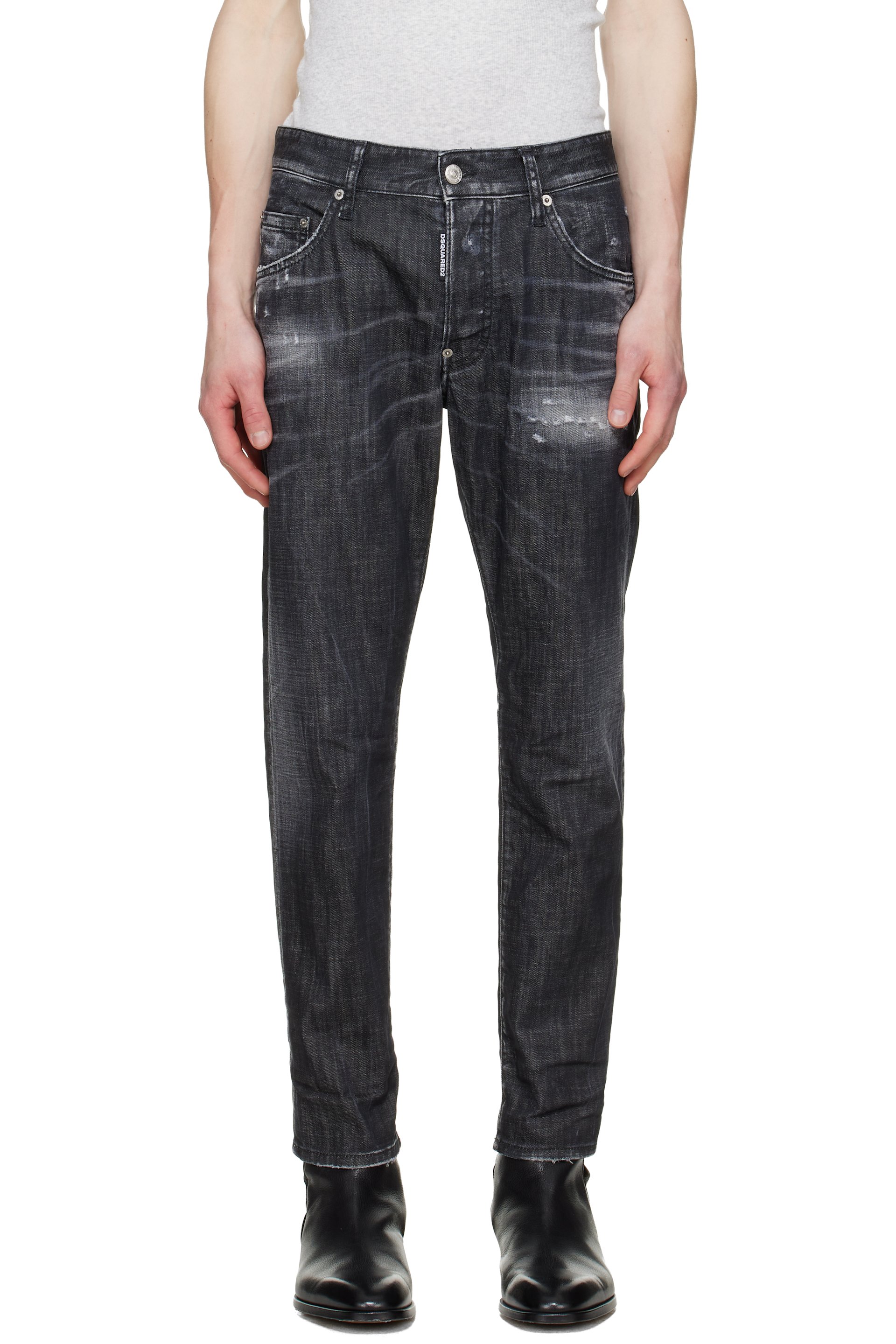 Dsquared2 - Black Distressed Stretch Jeans