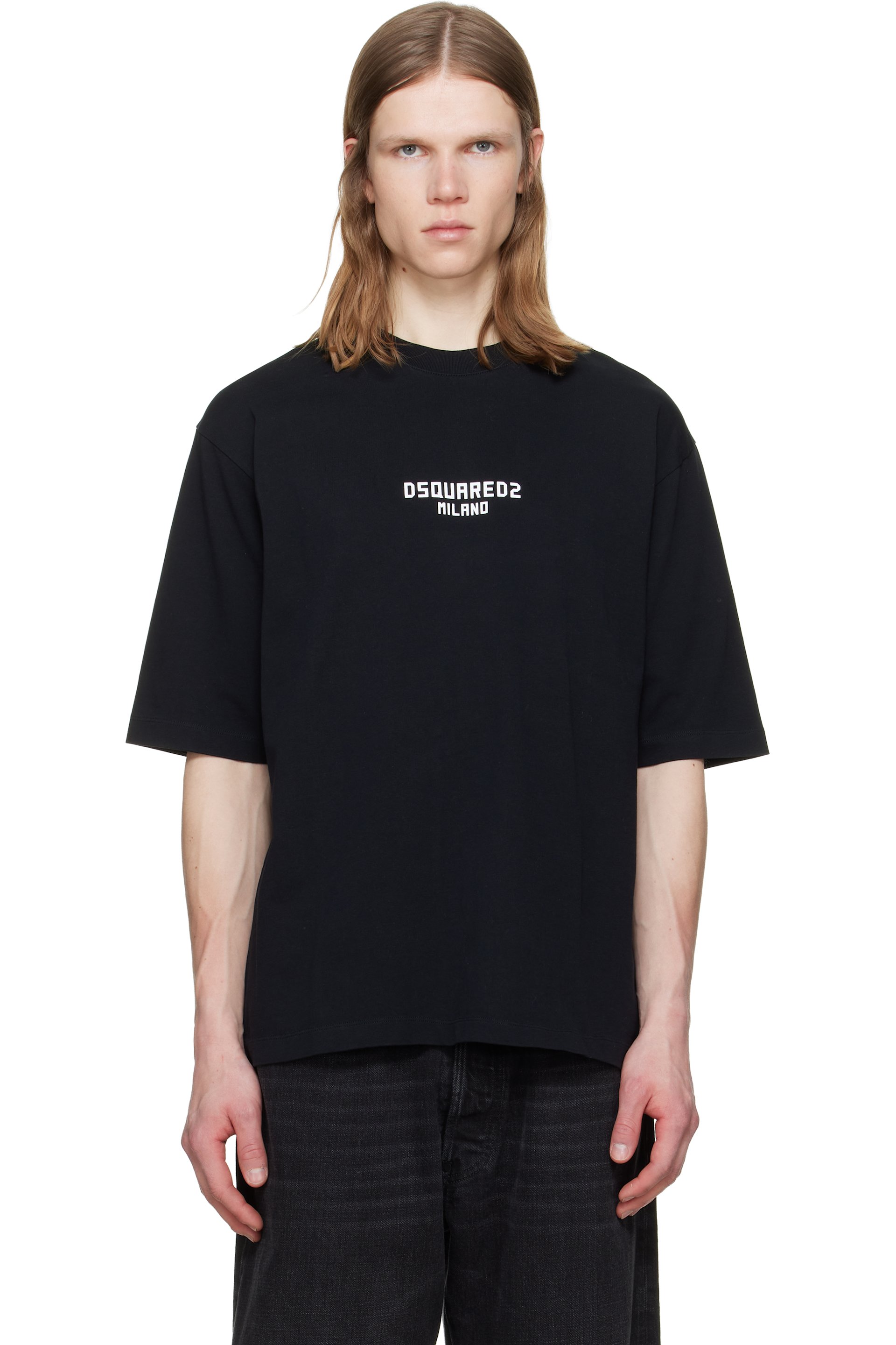 Dsquared2のブラック 'Dsquared2 Milano' ルーズフィット Tシャツが