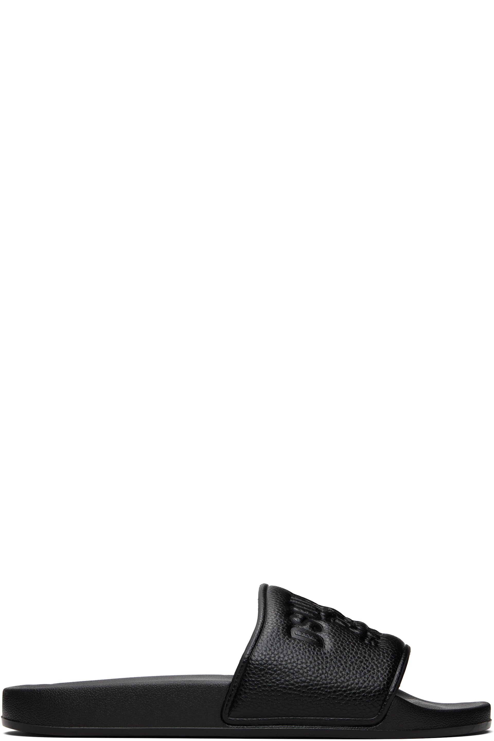 Dsquared2 - Black Embossed-Logo Slides