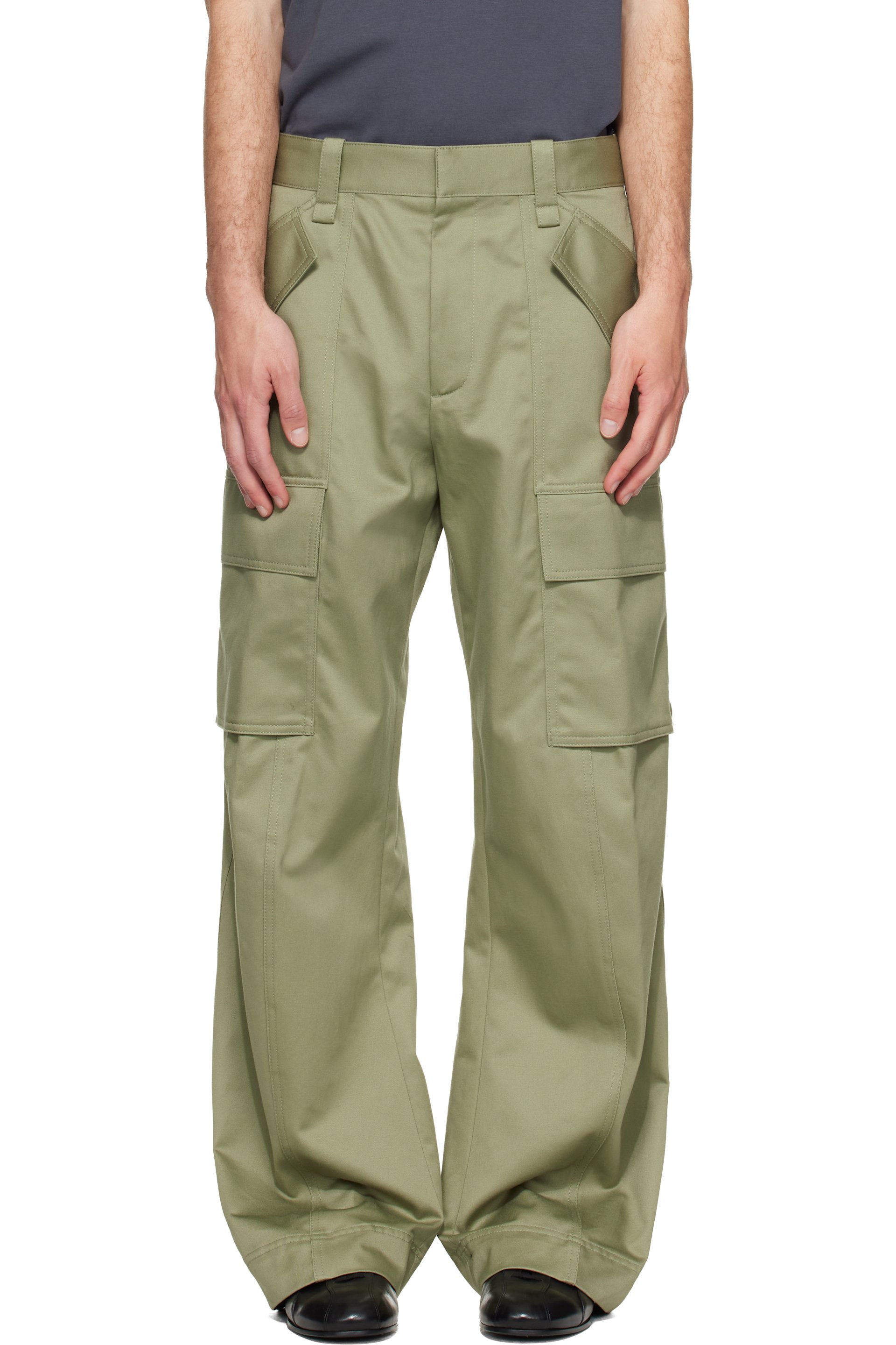 Helmut Lang - Pantalon cargo chino kaki