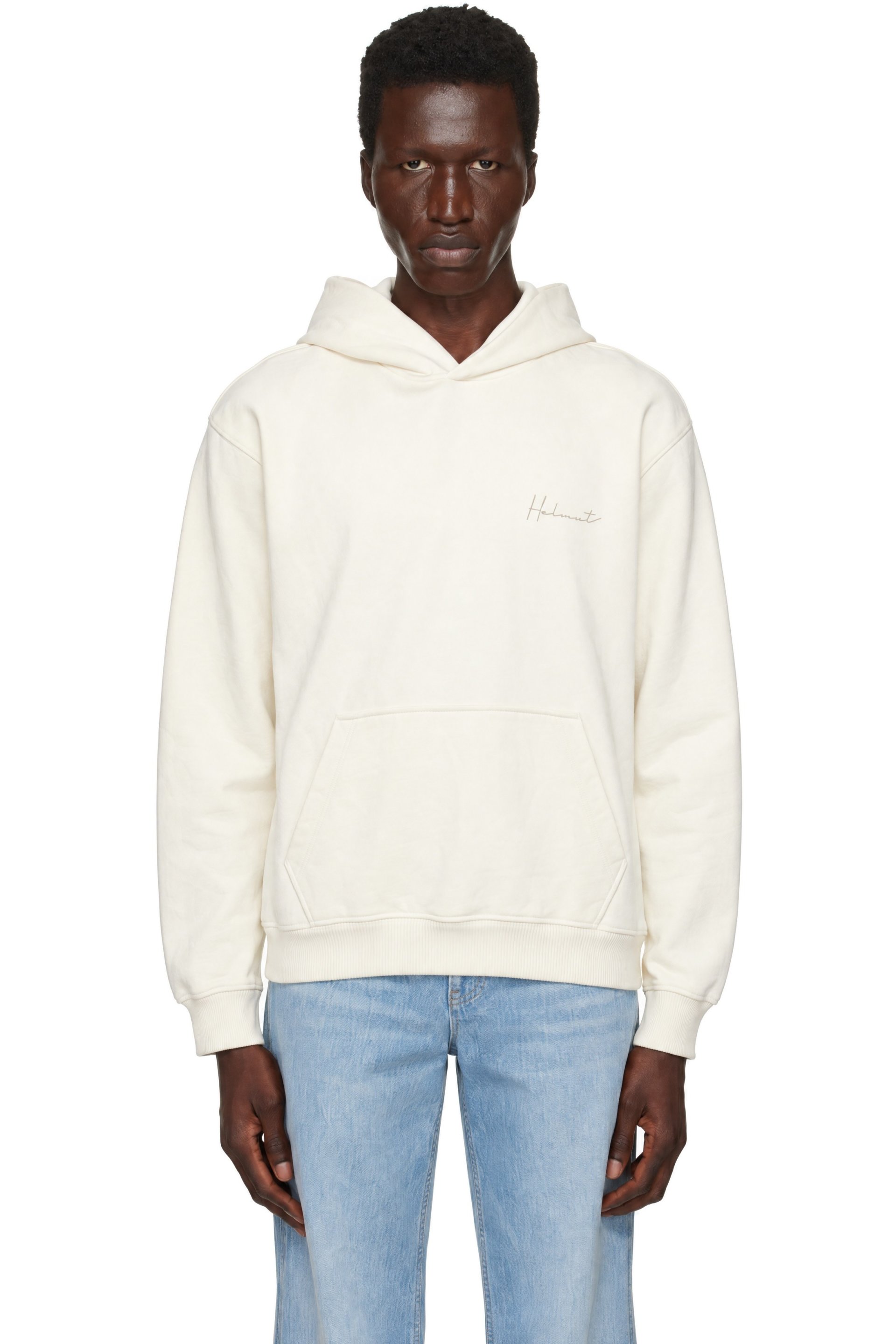 Helmut Lang - Off-White Handwritten Logo Hoodie