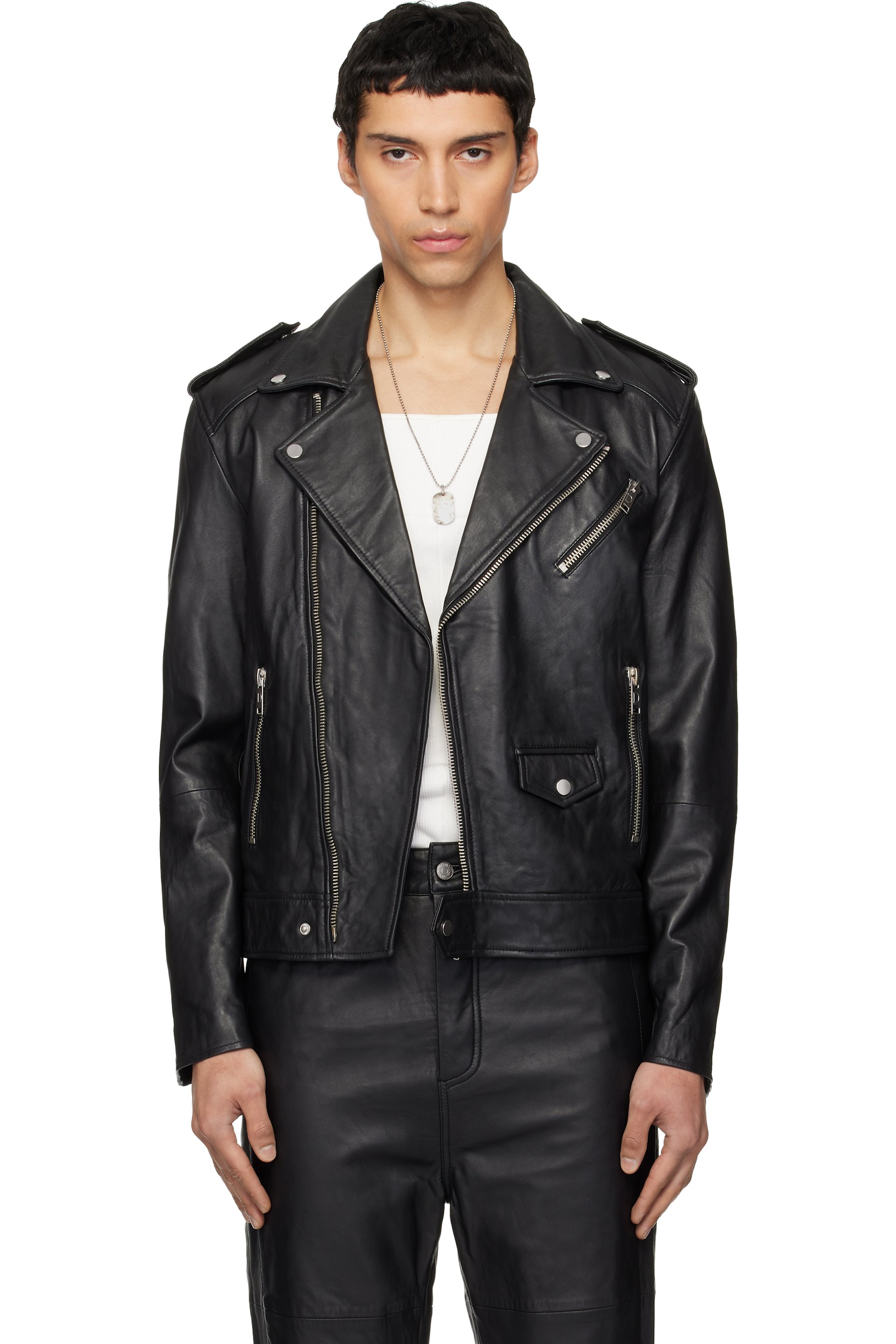 Deadwood - Black River Leather Biker Jacket