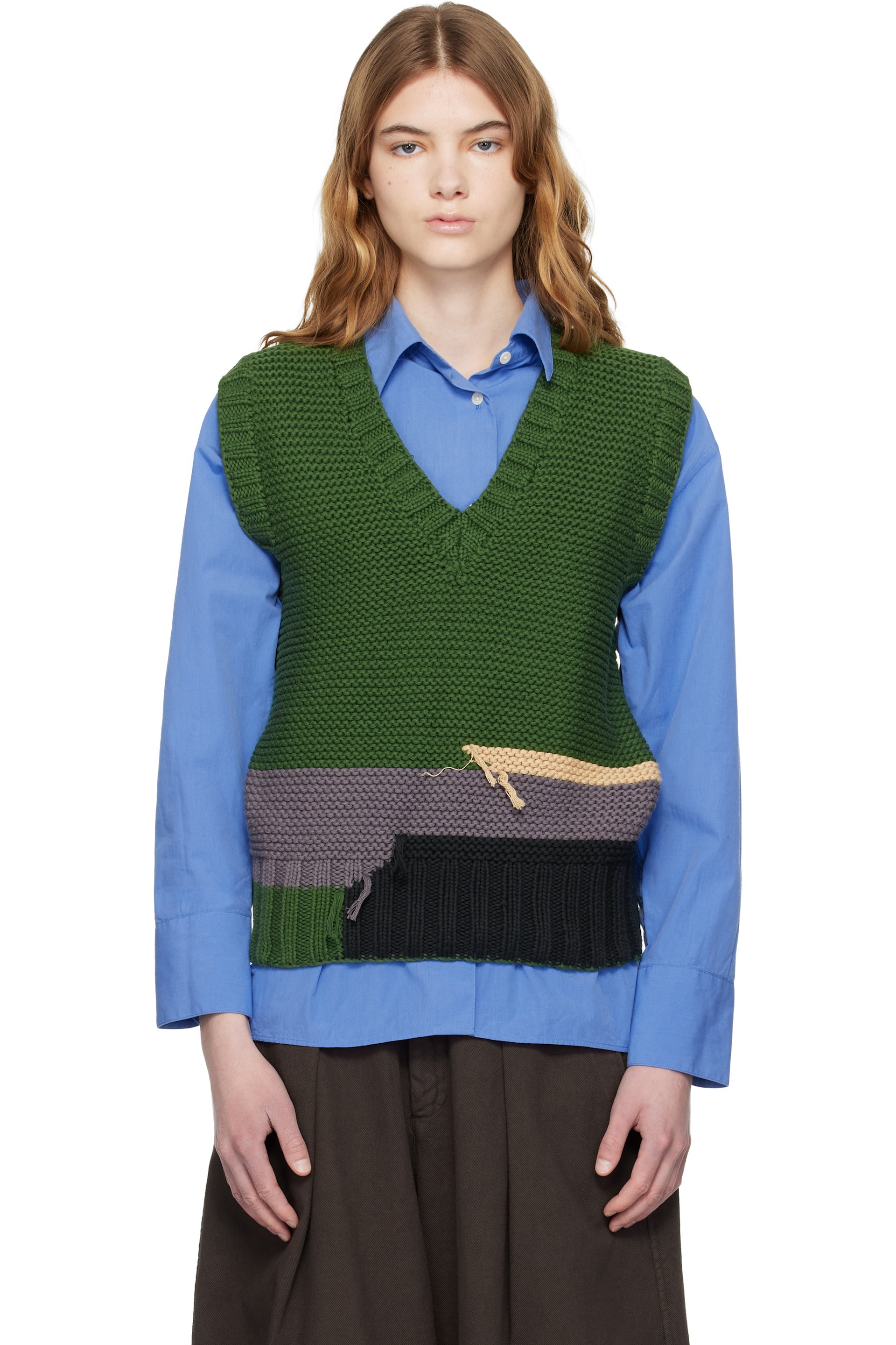 YMC - Green Heidi Sweater Vest