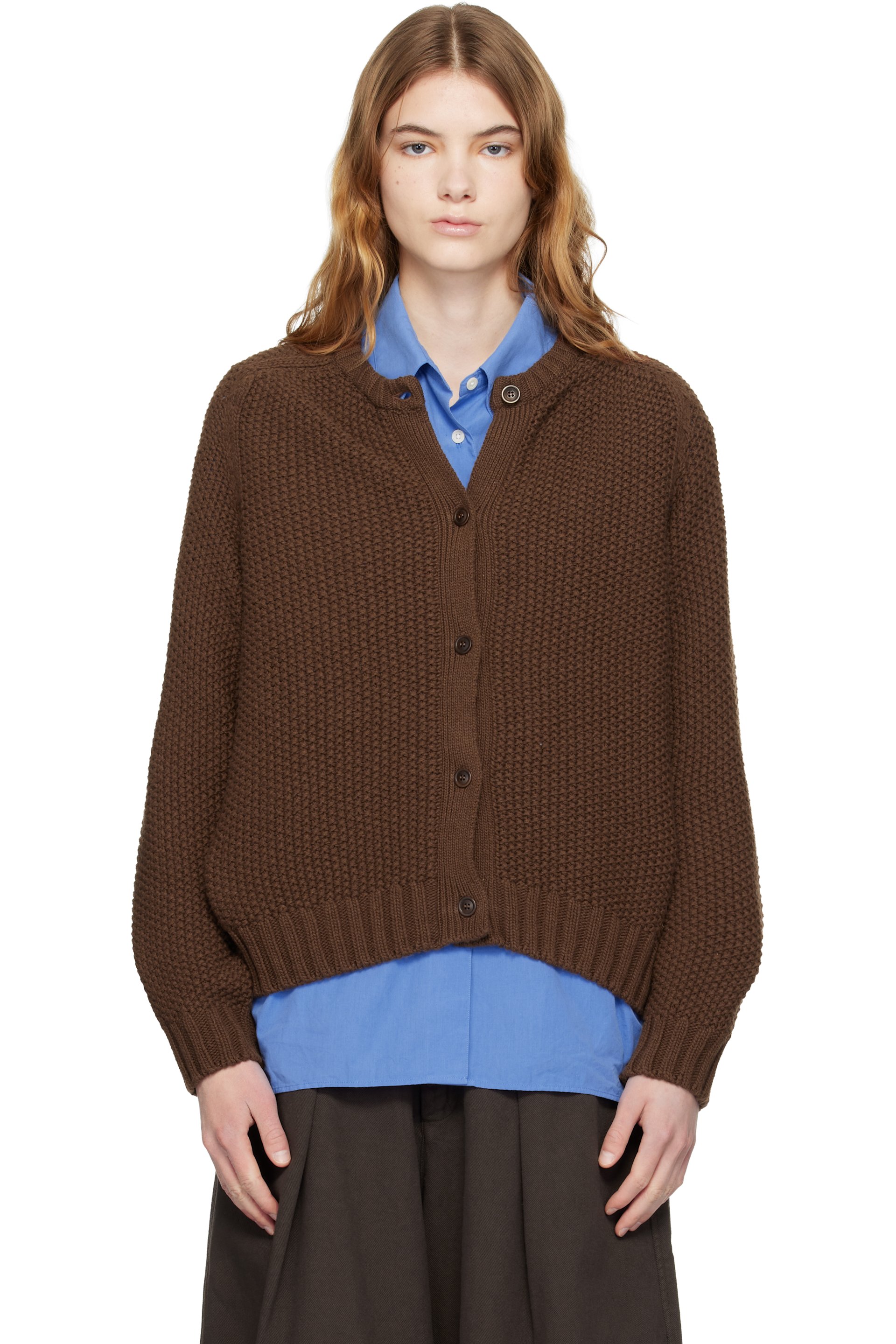 YMC - Cardigan Atomic brun