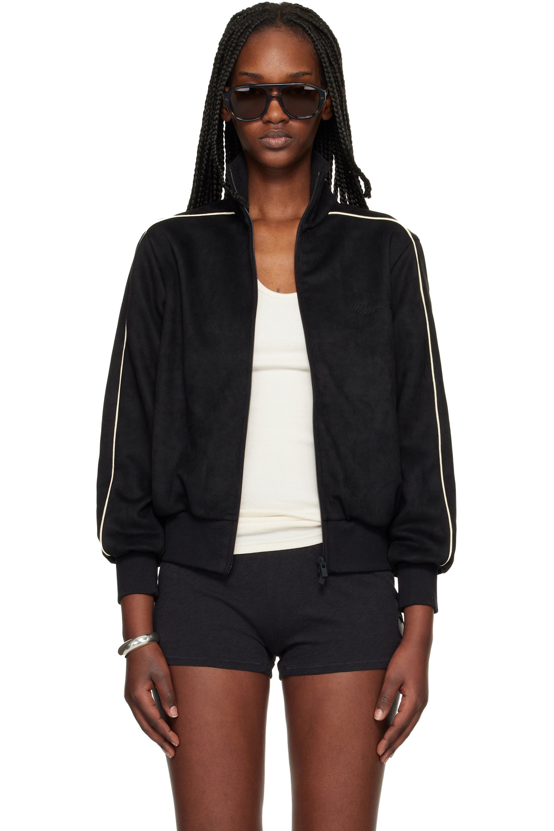 Fear of God ESSENTIALS - Blouson de survêtement de style rétro noir