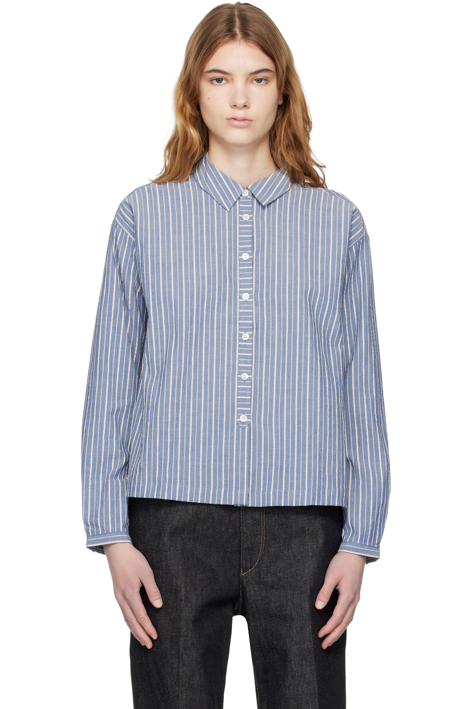 YMC - Chemise Marianne bleue